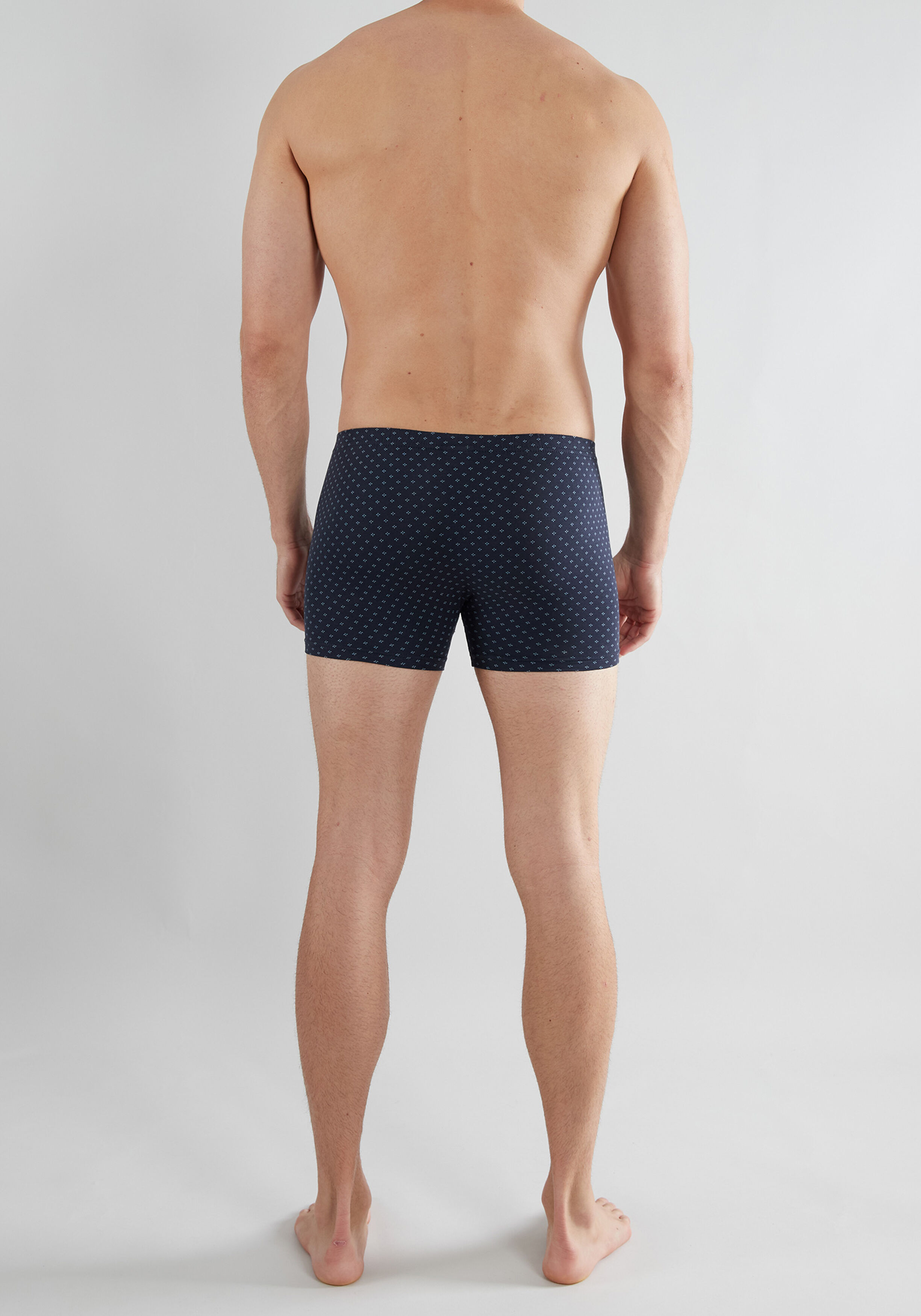 Gotzburg heren boxer normale lengte (2-pack), donkerblauw mini dessin