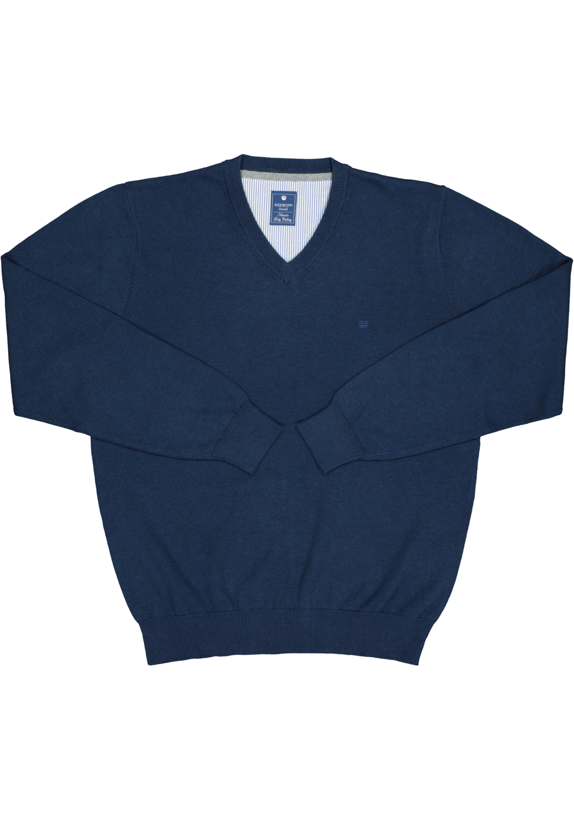 5-4049807960656_redmond_trui_HR Redmond heren trui katoen, V-hals, blauw