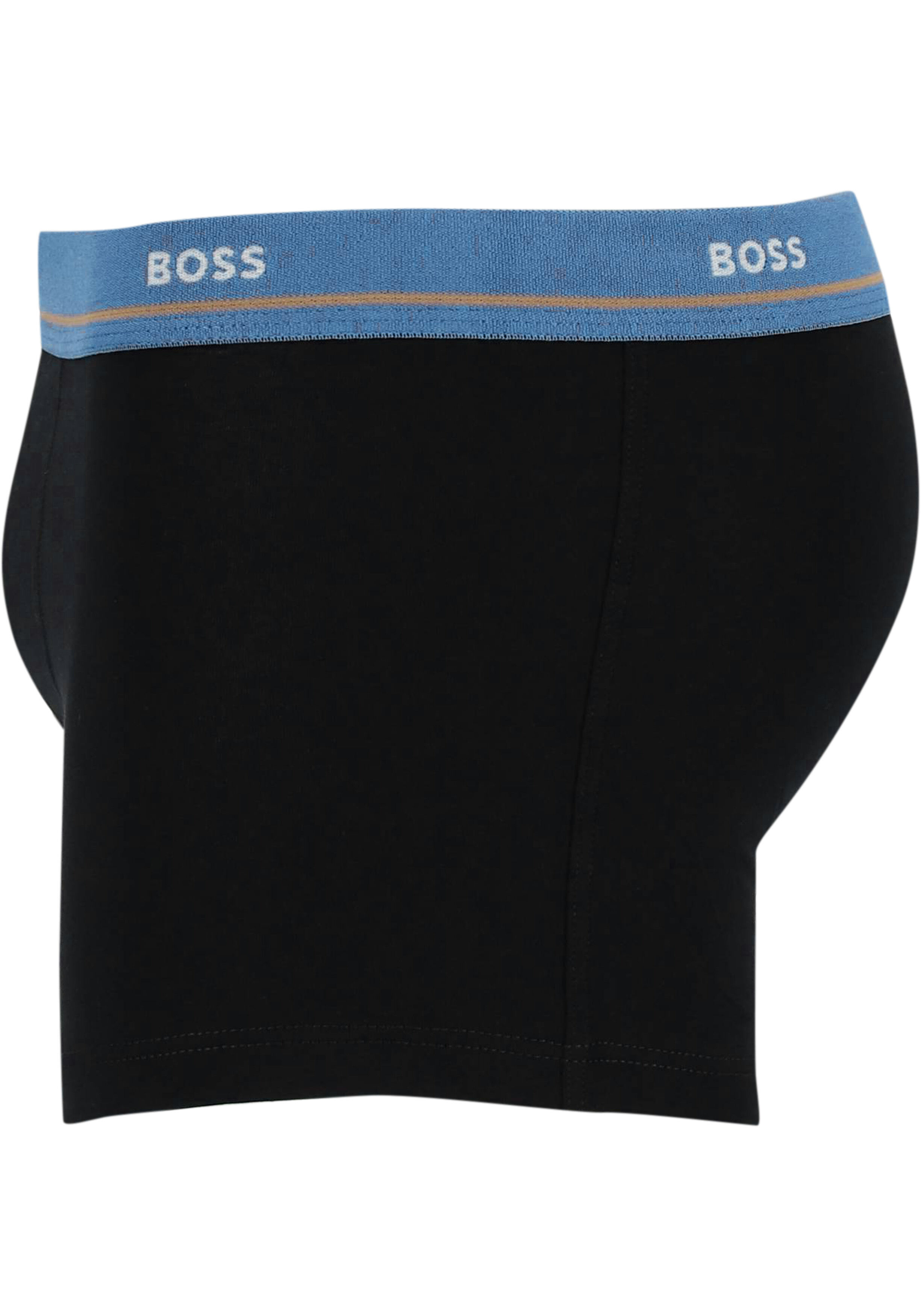 HUGO BOSS Essential trunks (5-pack), heren boxers kort, zwart met gekleurde tailleband