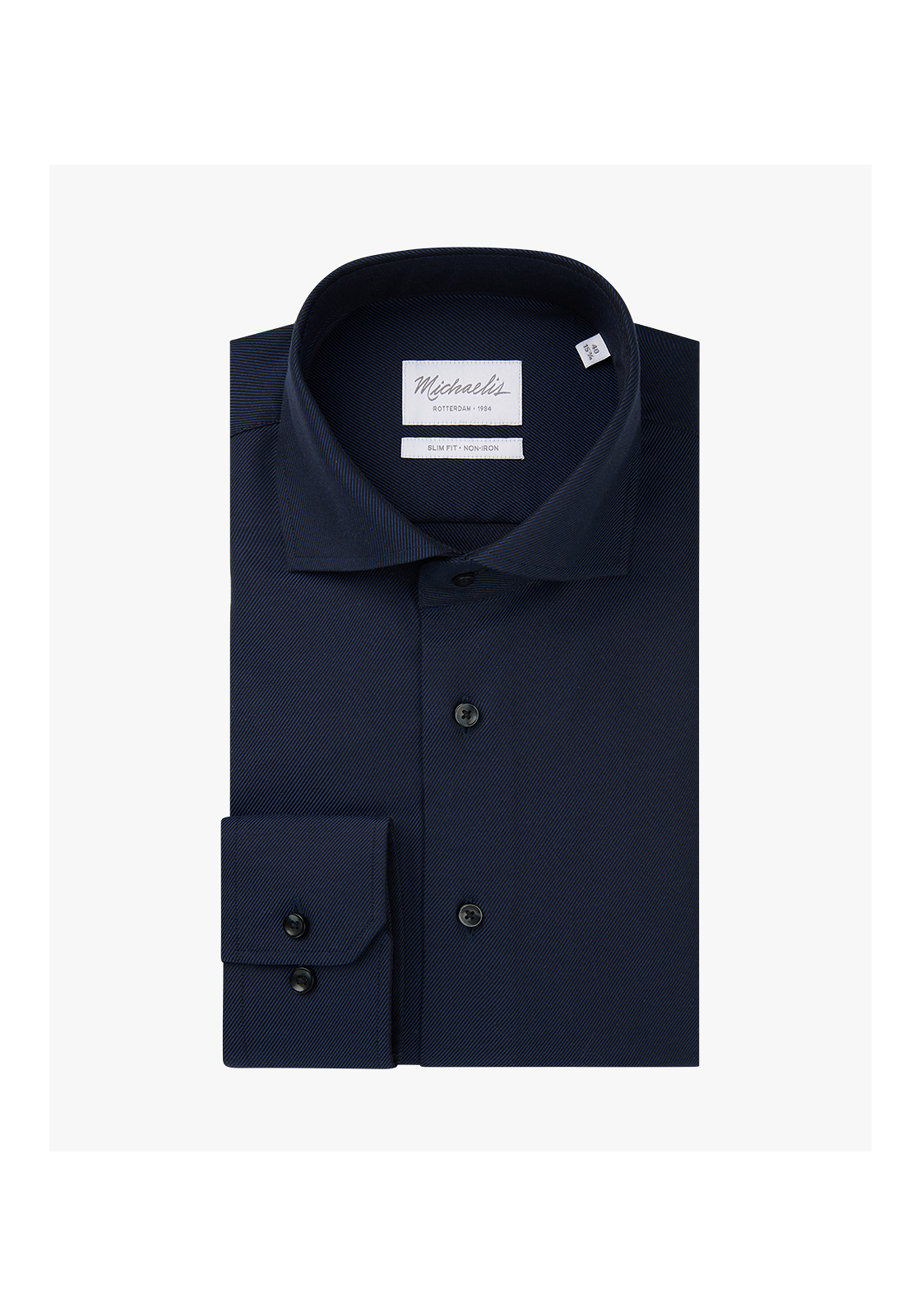 Michaelis slim fit heren overhemd, twill, donkerblauw Michaelis slim fit heren overhemd, twill, donkerblauw