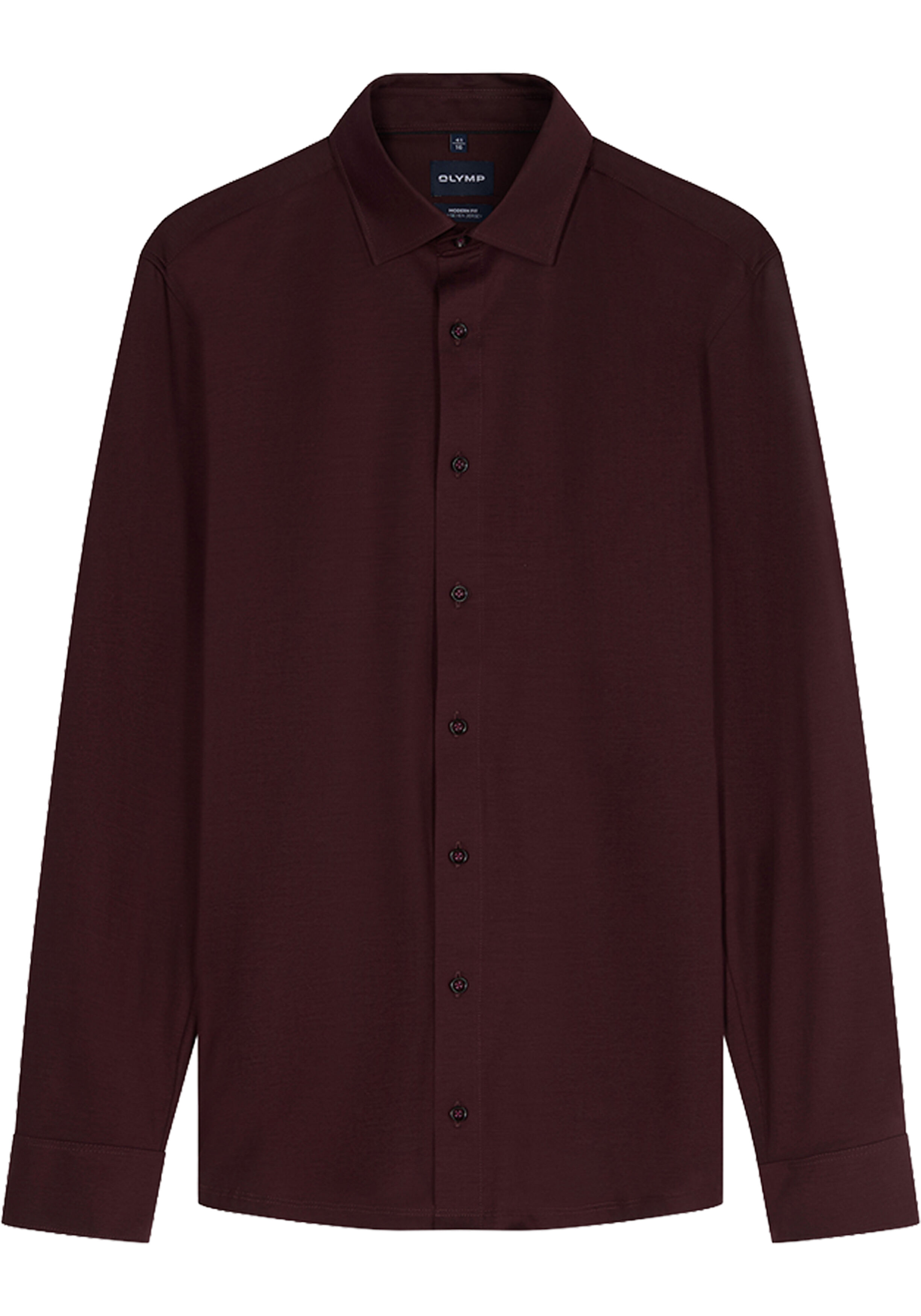 OLYMP 24/7 Luxor modern fit overhemd, tricot, bordeaux rood