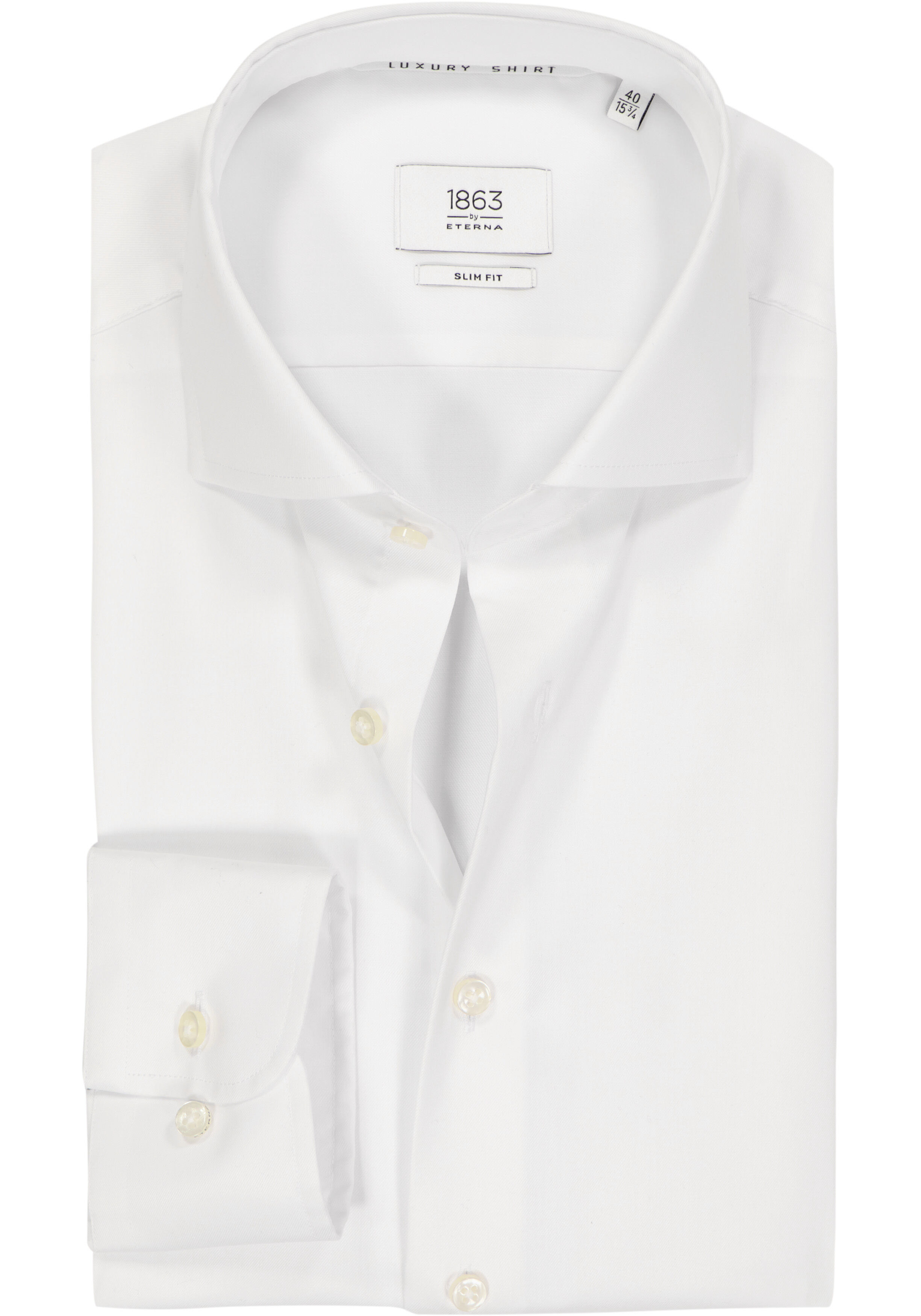 ETERNA 1863 slim fit premium overhemd, 2-ply twill heren overhemd, wit  