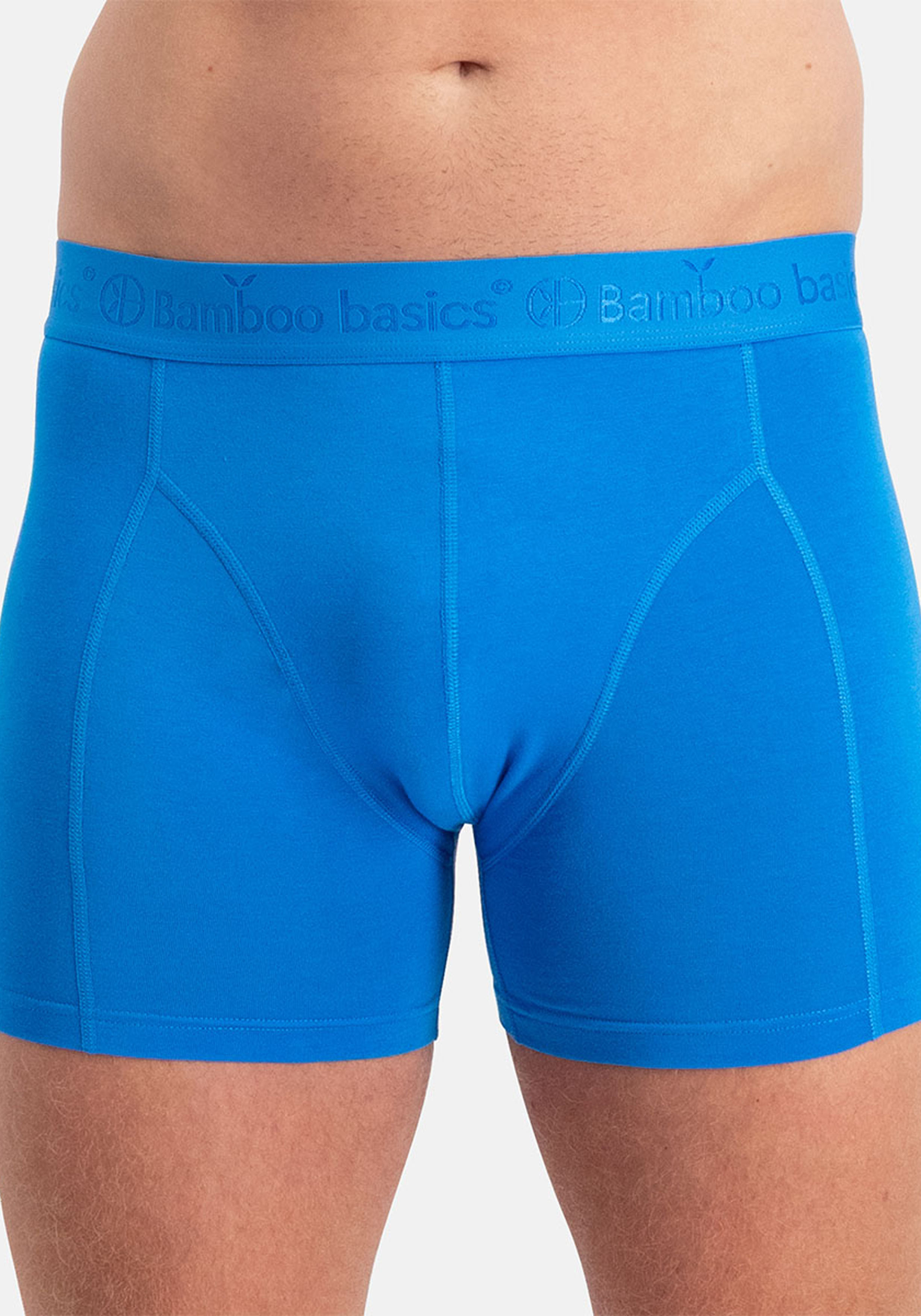 Bamboo Basics Rico boxershorts (3-pack), heren boxershort, grijs melange, blauw aster, blauw aster