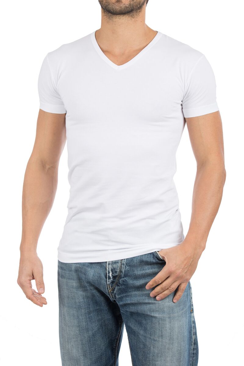 ALAN RED T-shirts Oklahoma (2-pack), V-hals stretch, wit