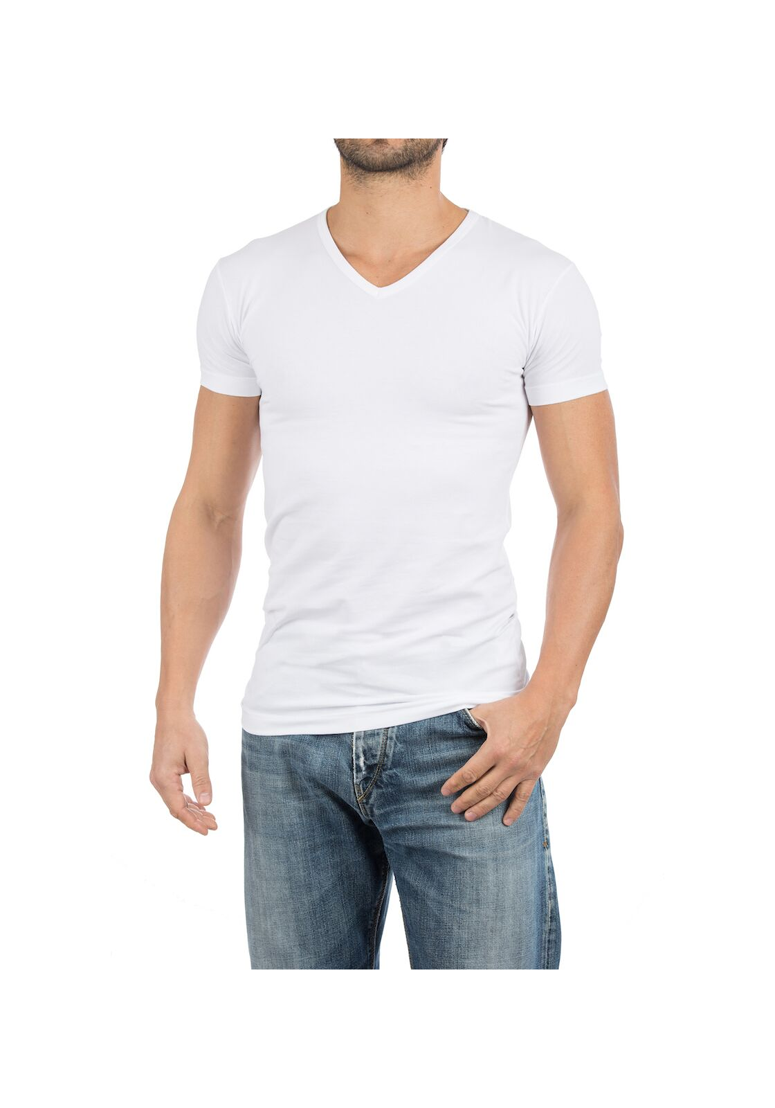 66812_Alan_Red_stretch_T-shirts_Oklahoma_1 ALAN RED T-shirts Oklahoma (2-pack), V-hals stretch, wit