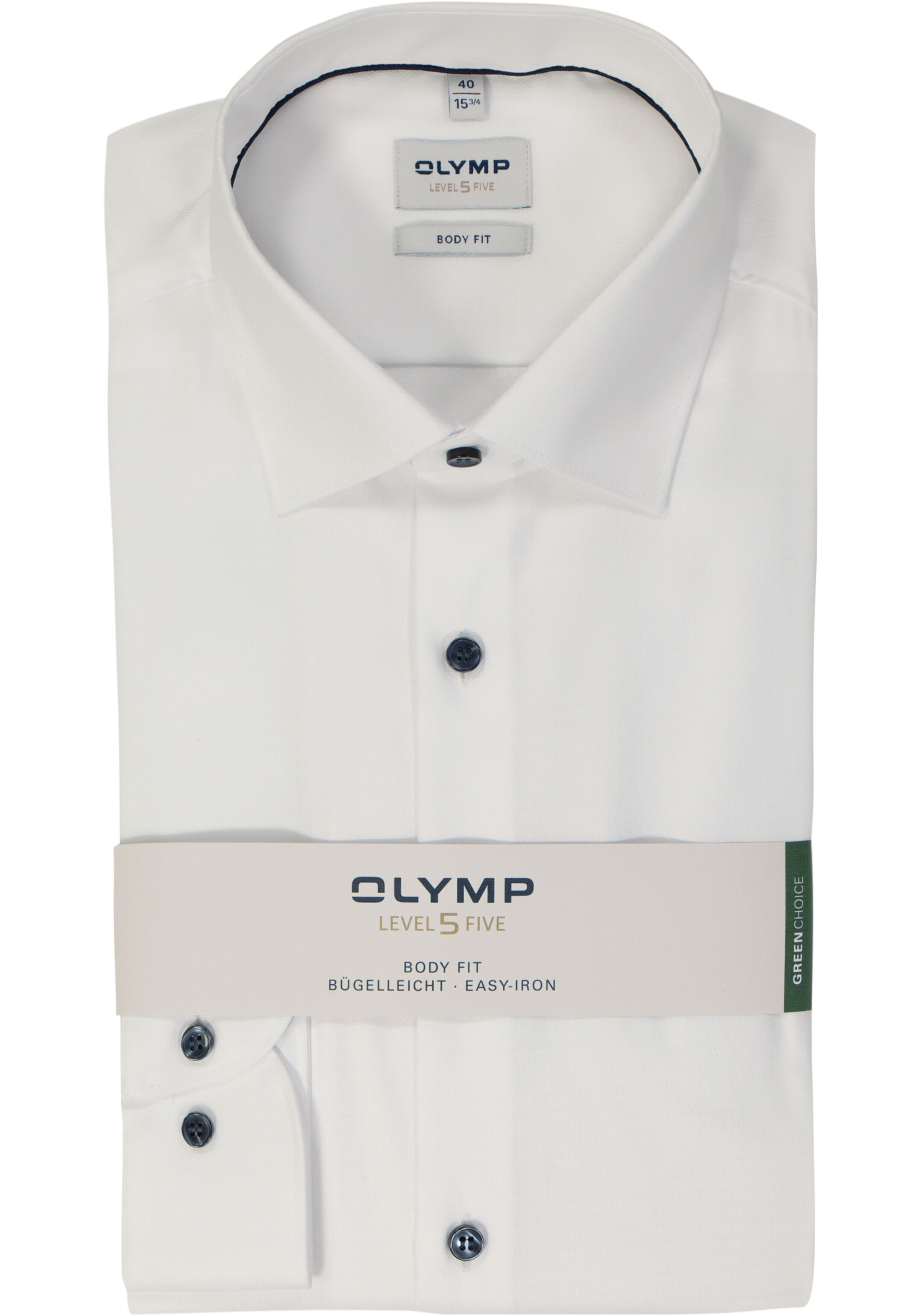 OLYMP Level 5 body fit overhemd, structuur, wit
