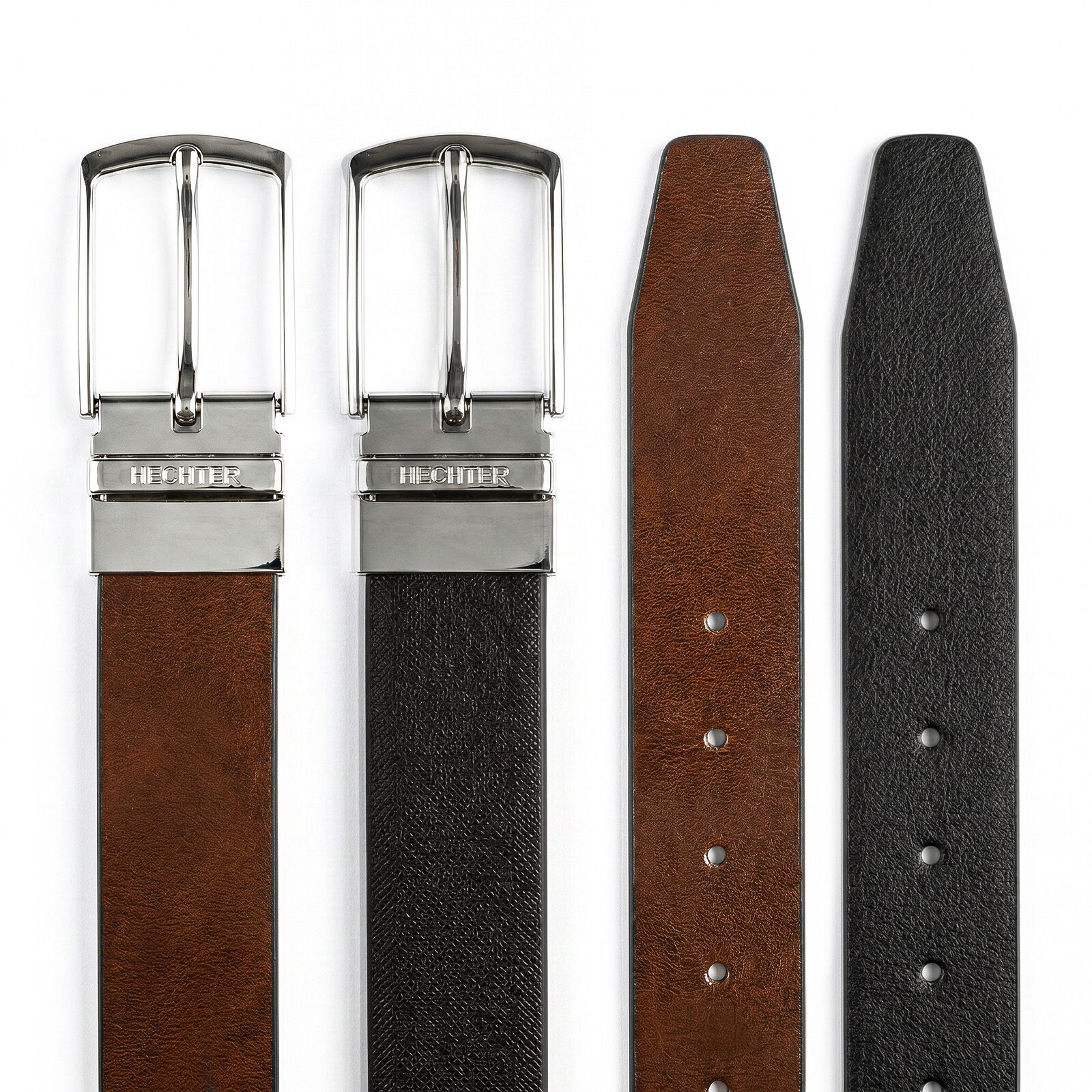 HECHTER leren heren riem, zwart