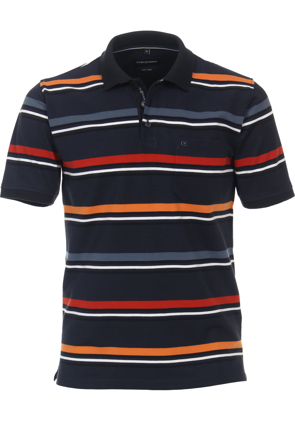 1-4064813547516-casa_moda-polo_HR CASA MODA comfort fit heren polo, blauw met oranje gestreept