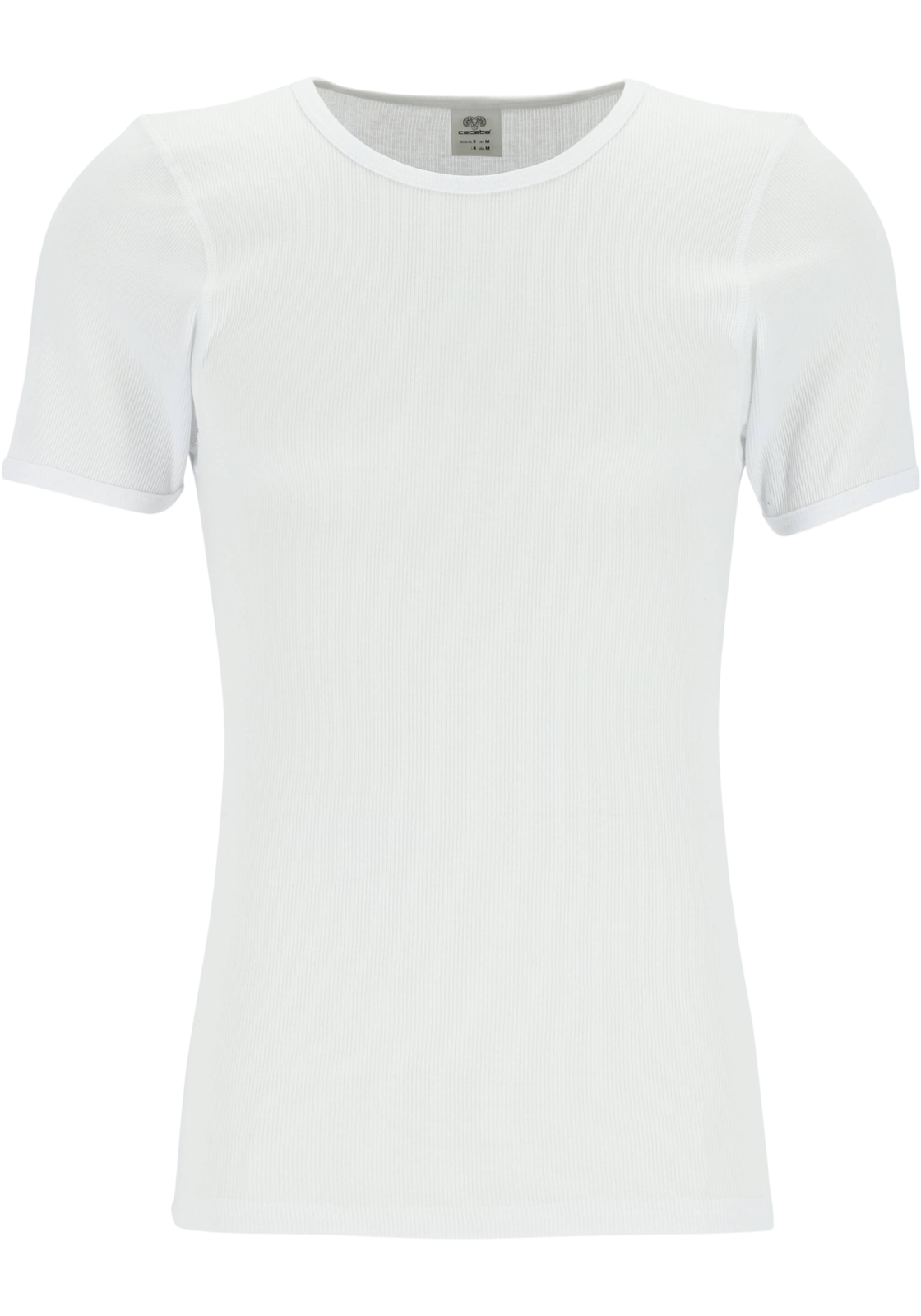 1-4011694470983-ceceba-CECEBA_481000_TS_wit_4fotos_HR Ceceba heren T-shirt dubbelrib regular fit (1-pack), O-hals, wit
