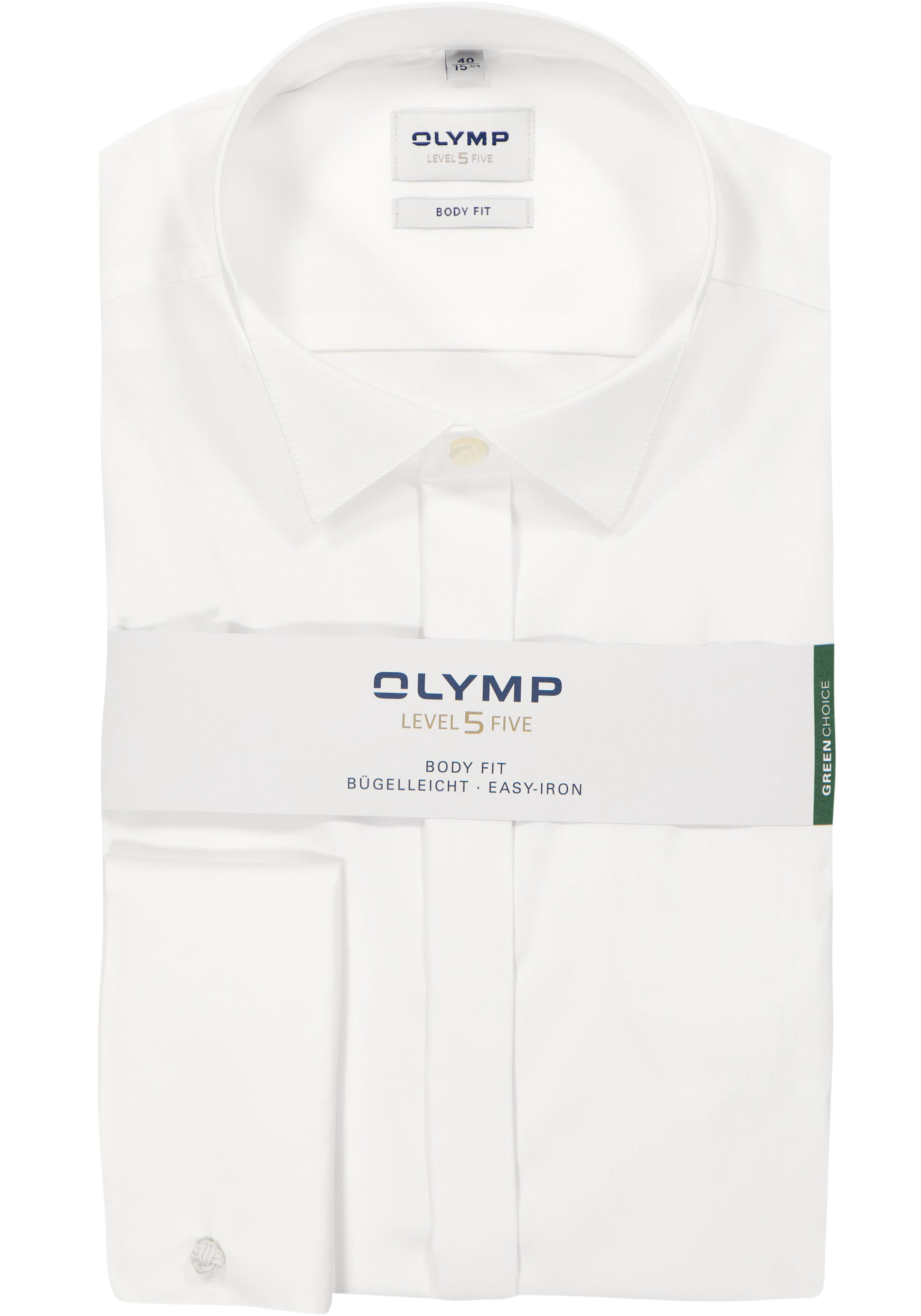 OLYMP Level 5 body fit smoking overhemd, popeline, offwhite