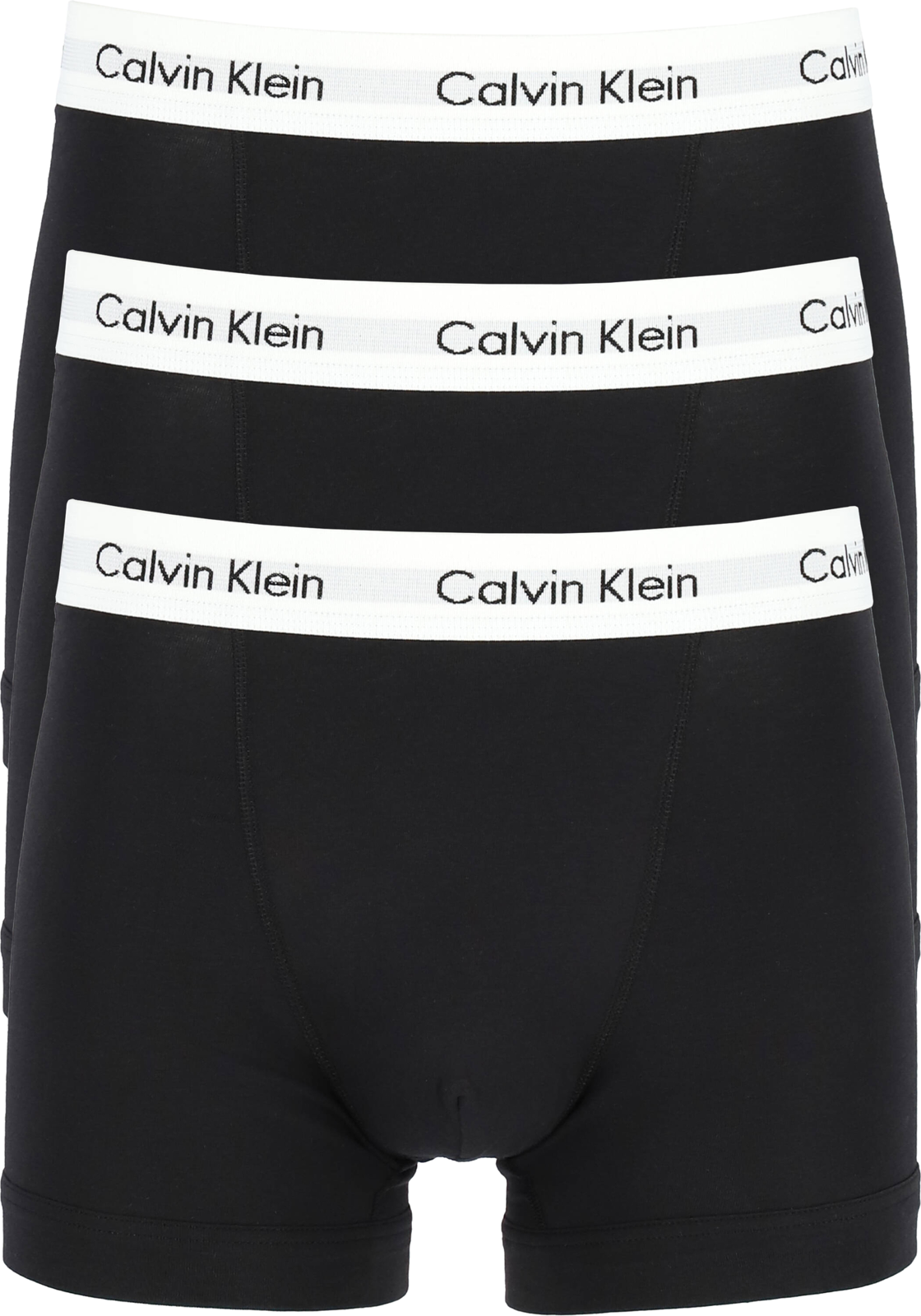 1-5051145283372-calvin_klein-CK_U2662G001_BX_3p_zwart_4fotos_HR Calvin Klein Icon Cotton Stretch Trunks (3-pack), heren boxers normale lengte, zwart met witte tailleband