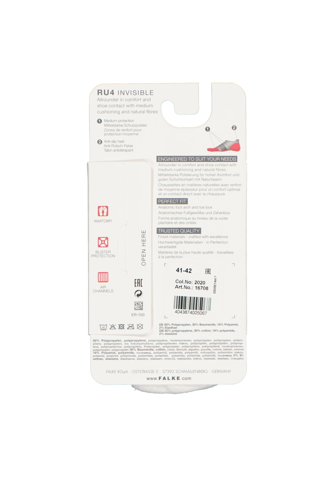 4-4043874005067_falke_sokken_1p_HR FALKE RU4 invisible dames hardoopsokken, wit (white-mix)