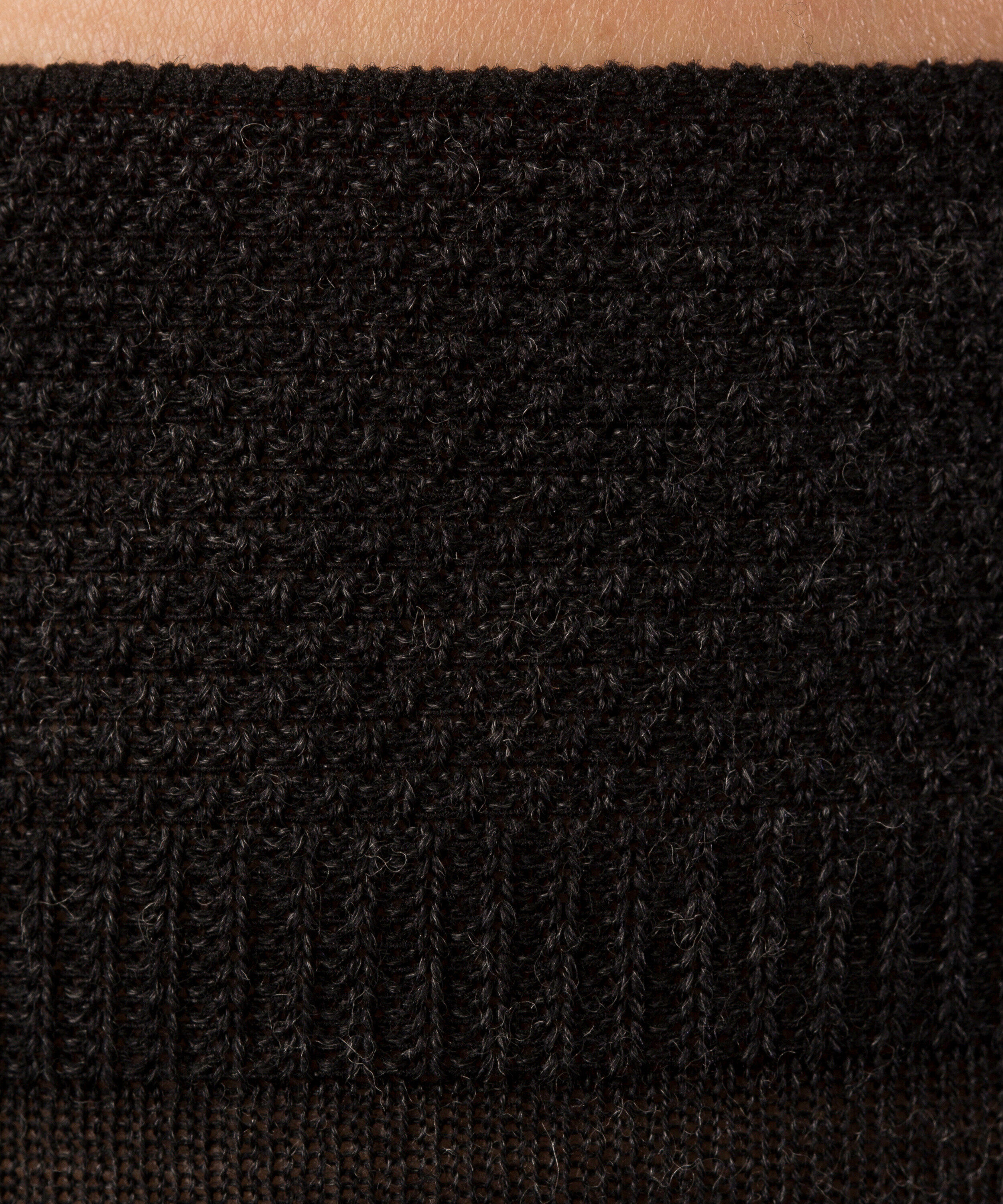 FALKE No. 3 Finest Merino & Silk dames kniekousen, antraciet grijs (anthra.mel)