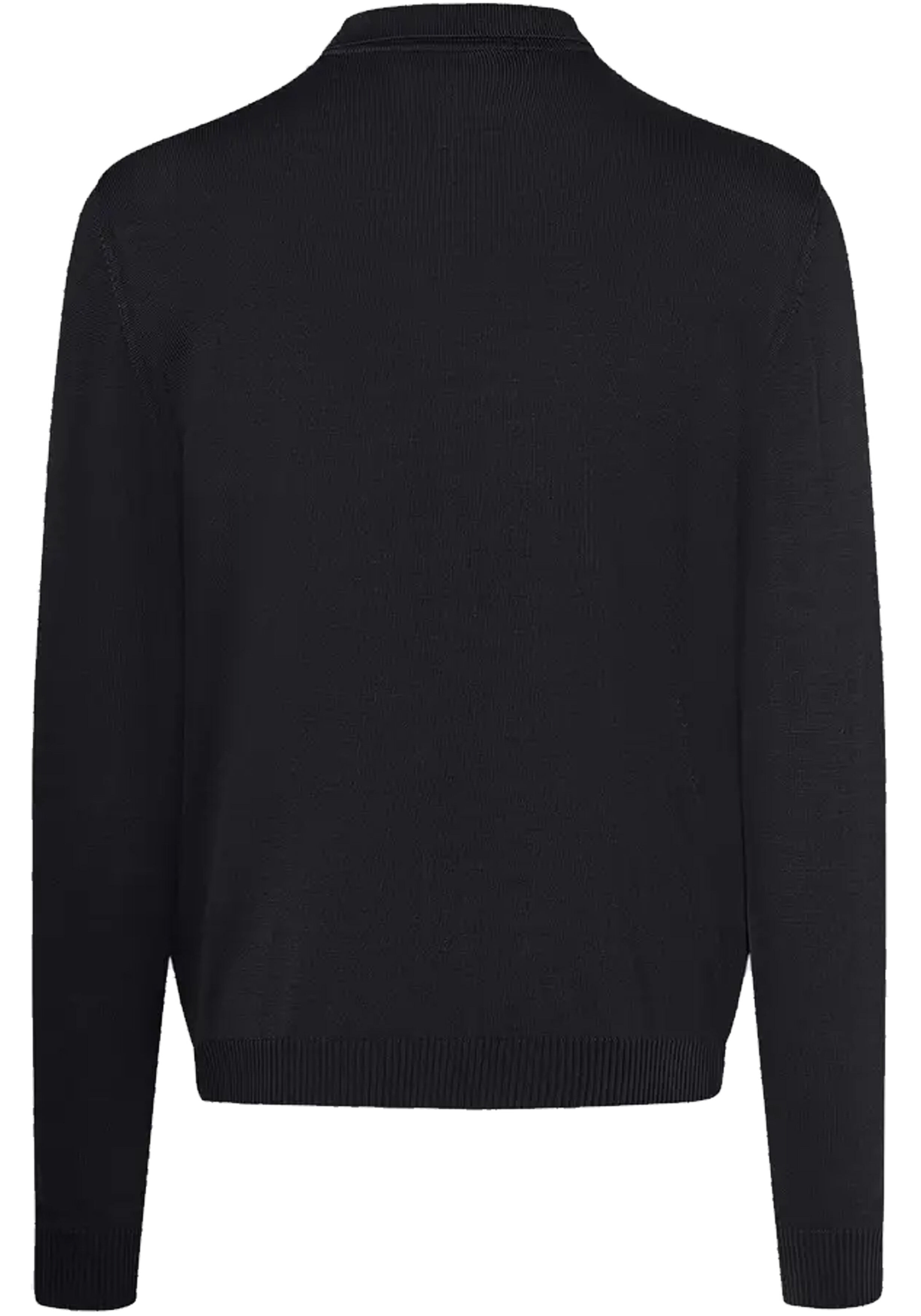 MAERZ Classic Fit heren trui met polokraag wol, zwart