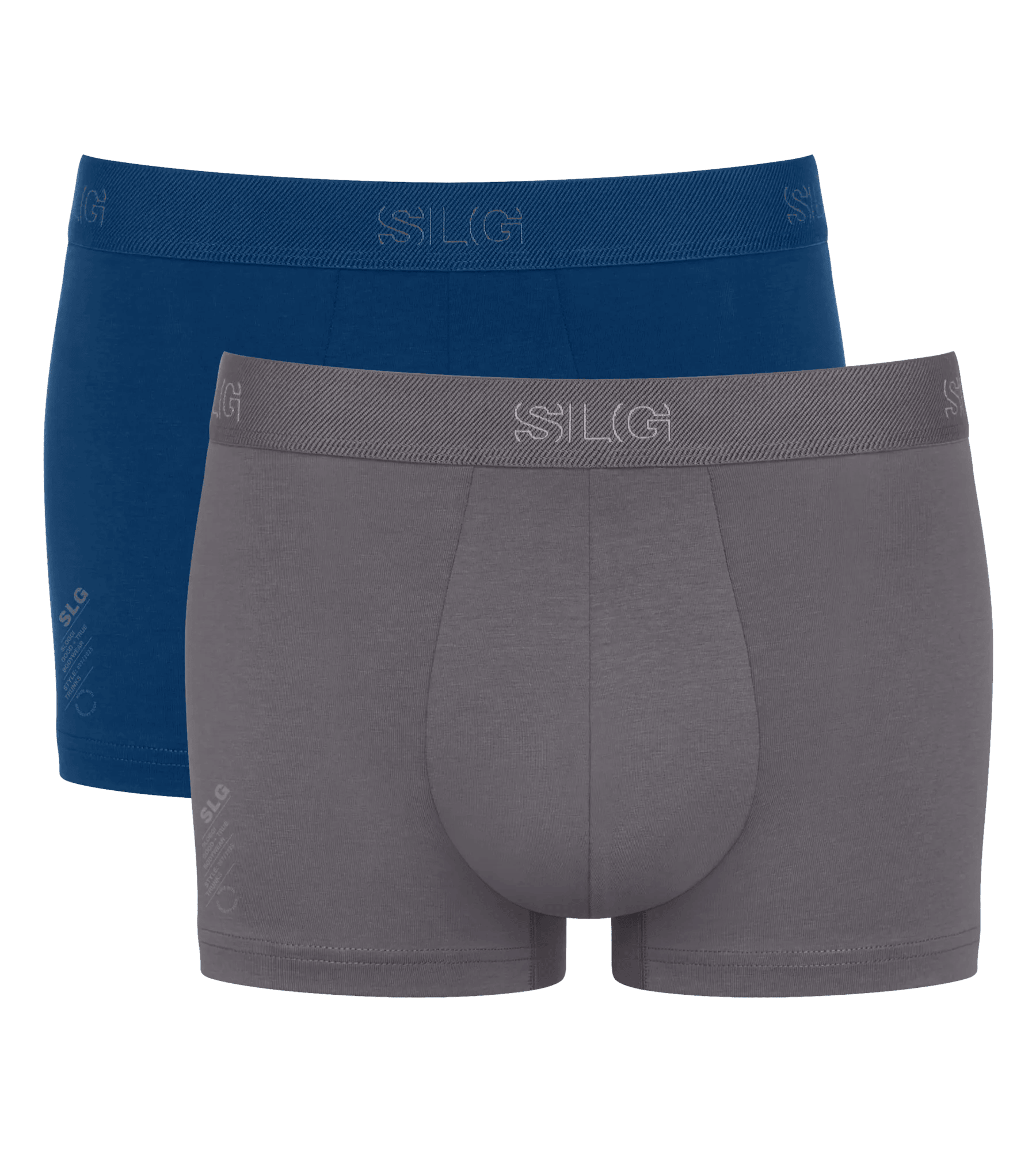 Sloggi Men SLG Base Trunk, heren boxershorts korte pijp (2-pack), kobaltblauw en middengrijs