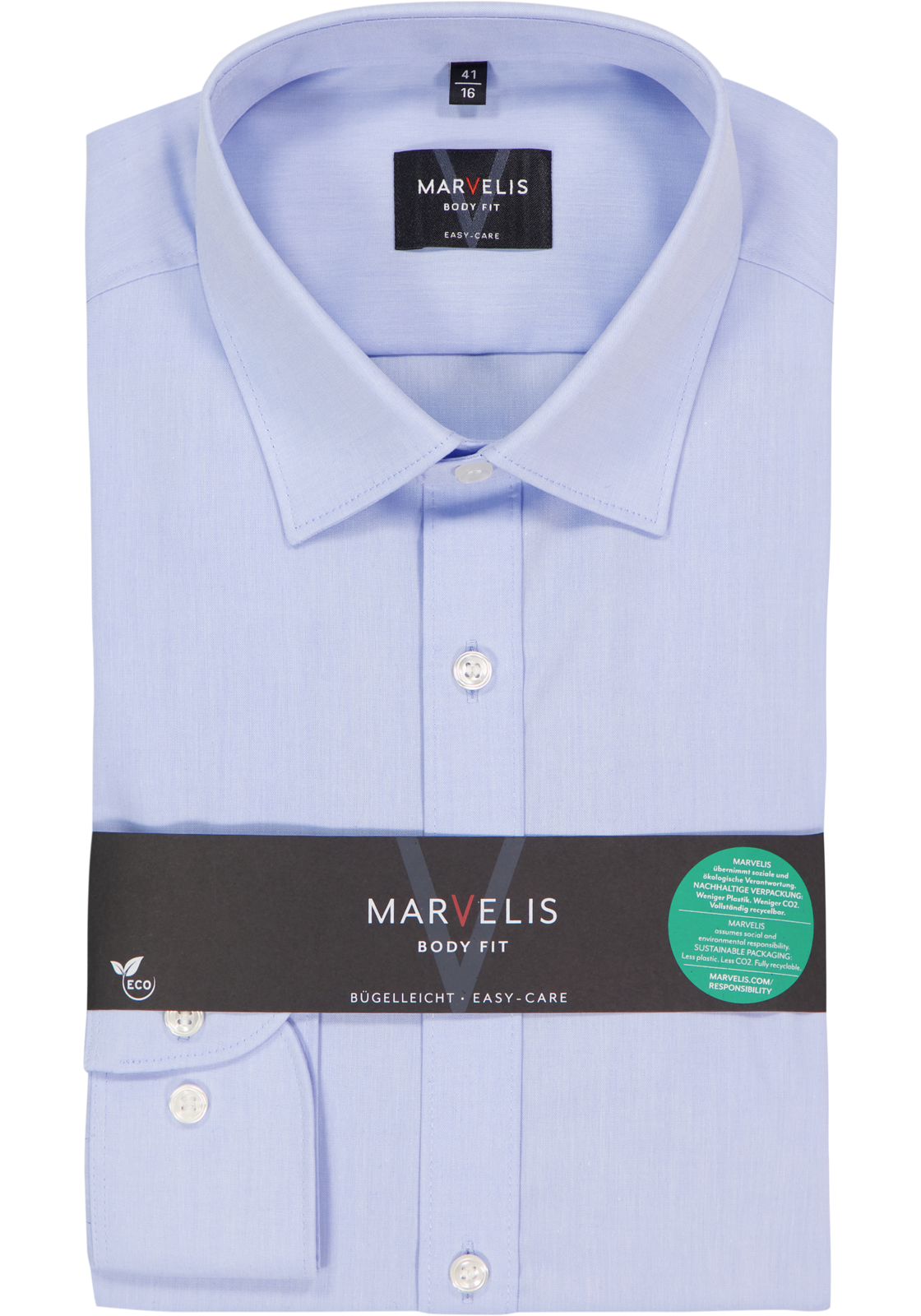 MARVELIS body fit overhemd, popeline, lichtblauw MARVELIS body fit overhemd, popeline, lichtblauw