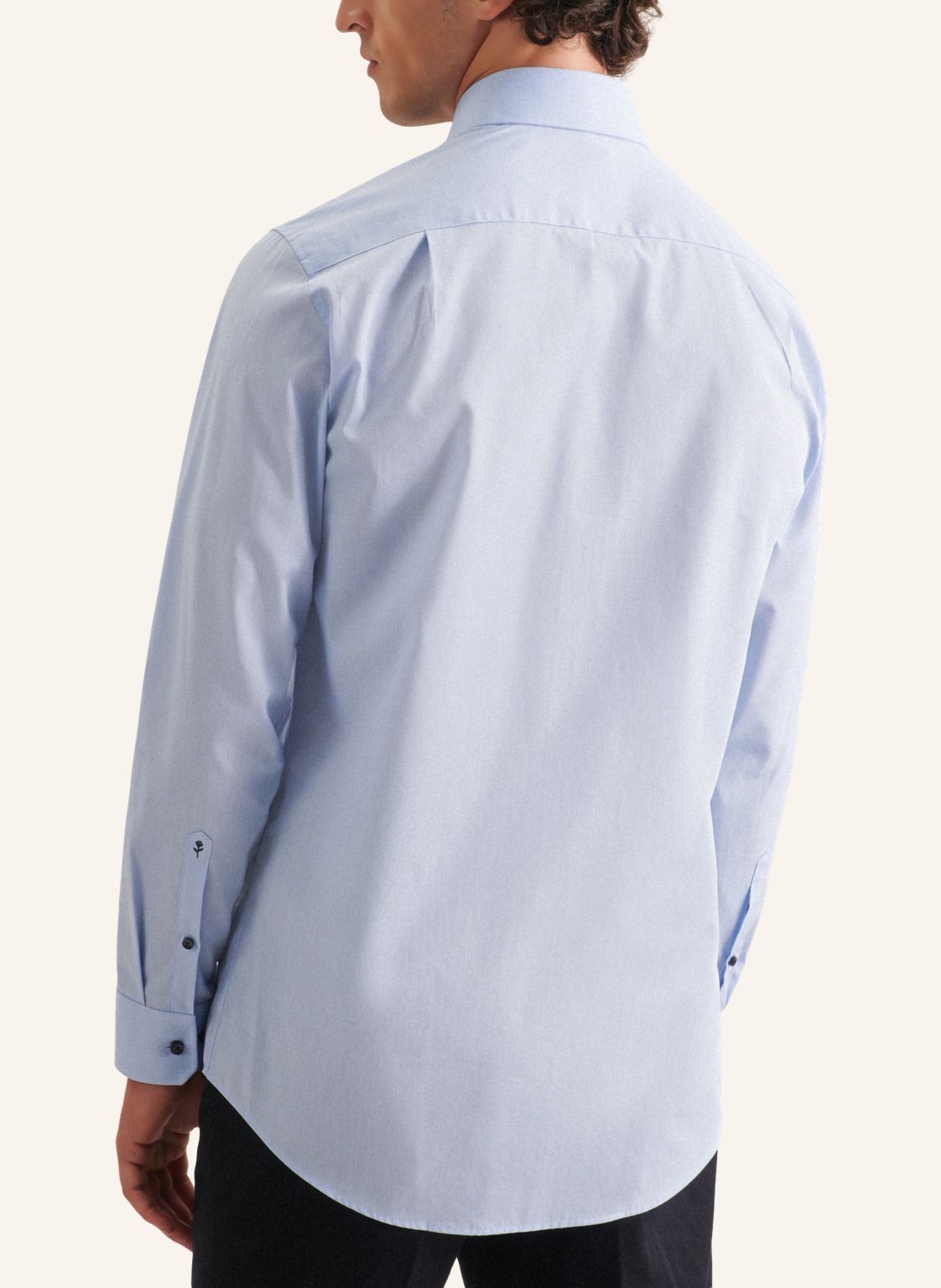 Seidensticker regular fit overhemd, popeline, blauw