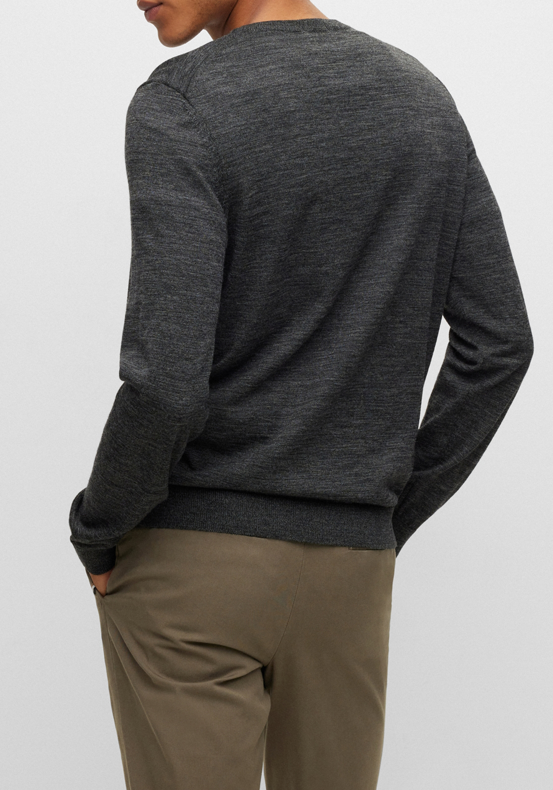 3-4063535337481-50468261-002-hugo_boss-trui-vest-najaar_HR BOSS Melba slim fit trui wol, heren pullover met V-hals, zwart-wit melange