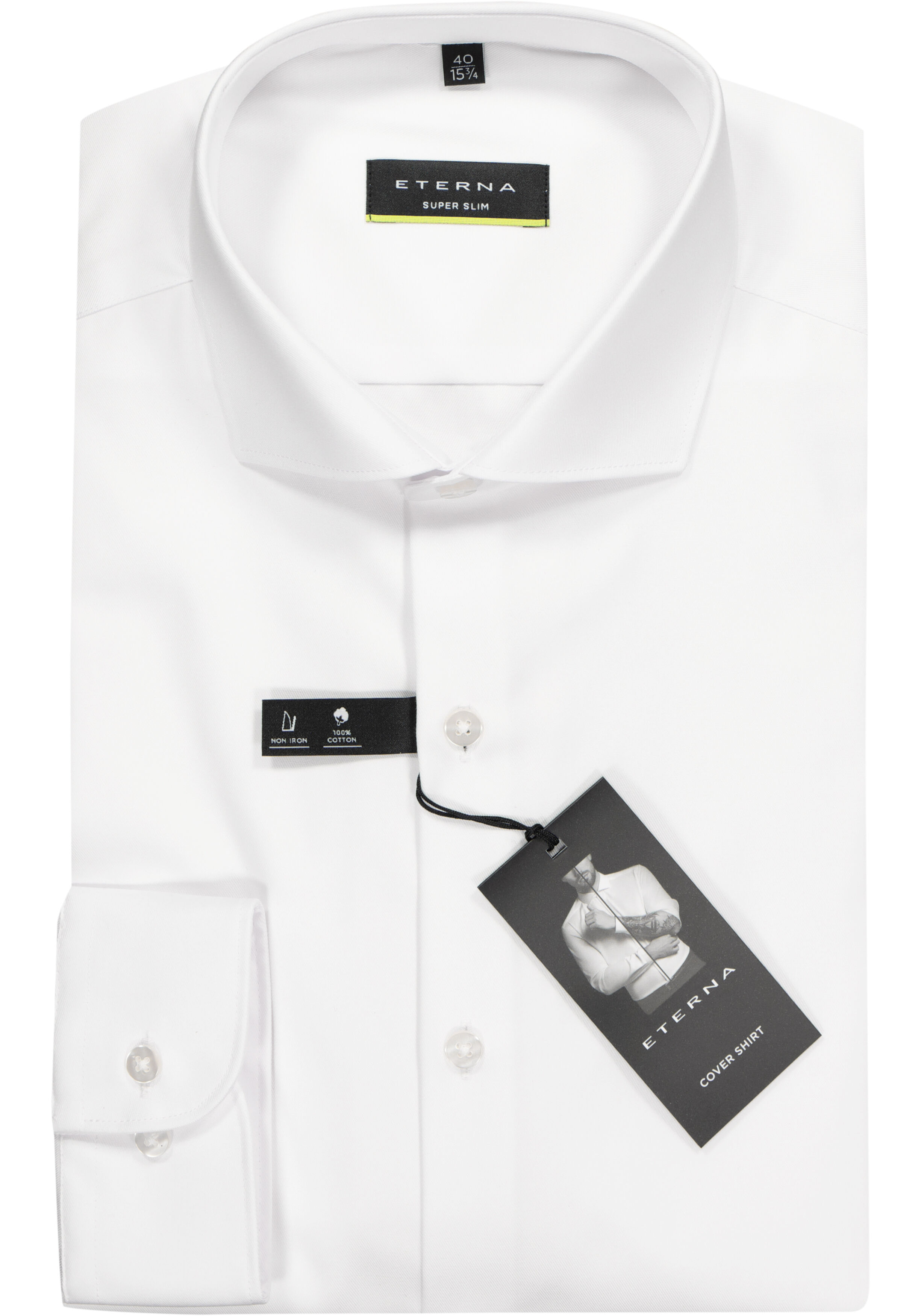 ETERNA super slim fit overhemd, niet doorschijnend twill, wit