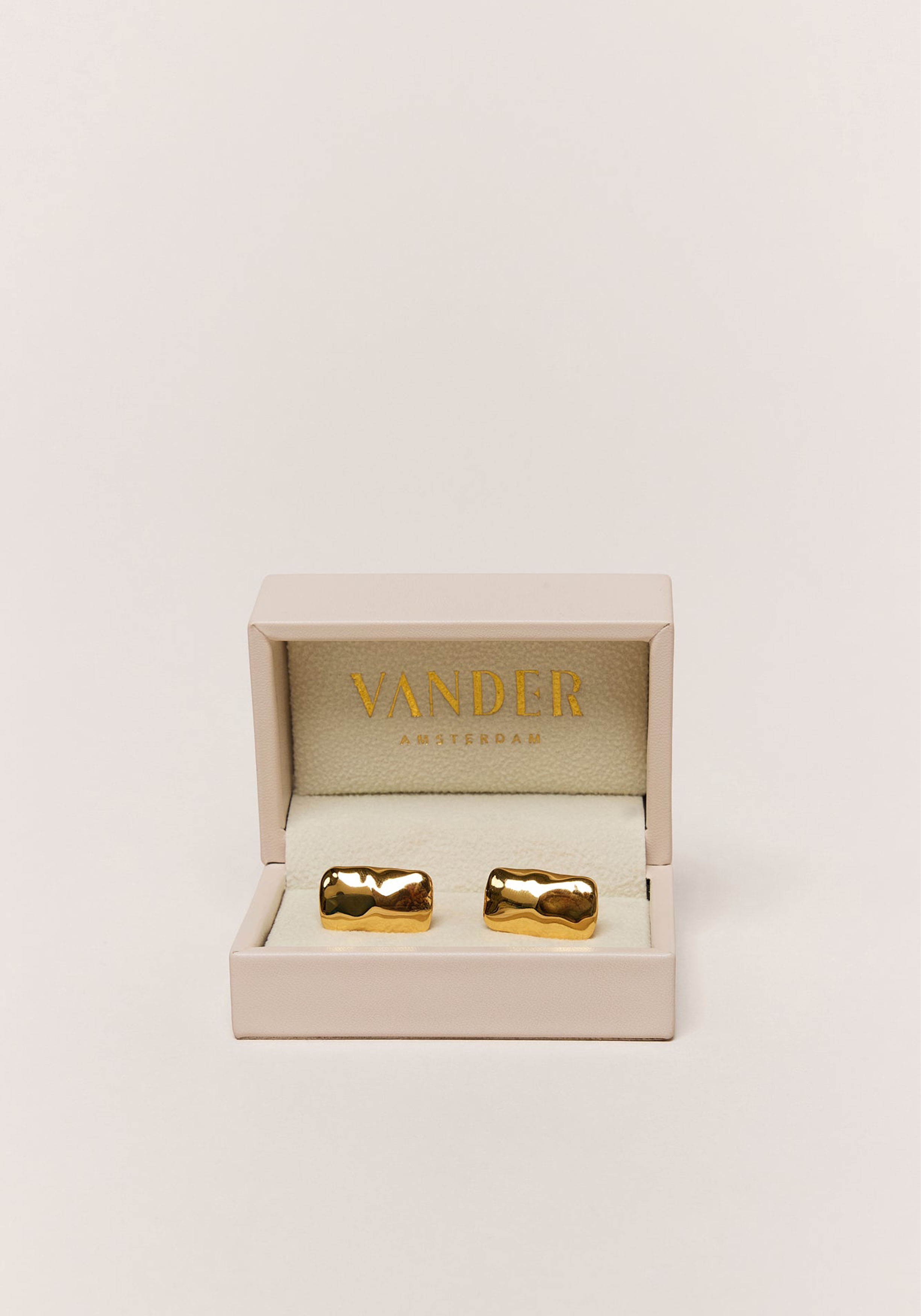 Vander Amsterdam manchetknoop Maxima, RVS, goud