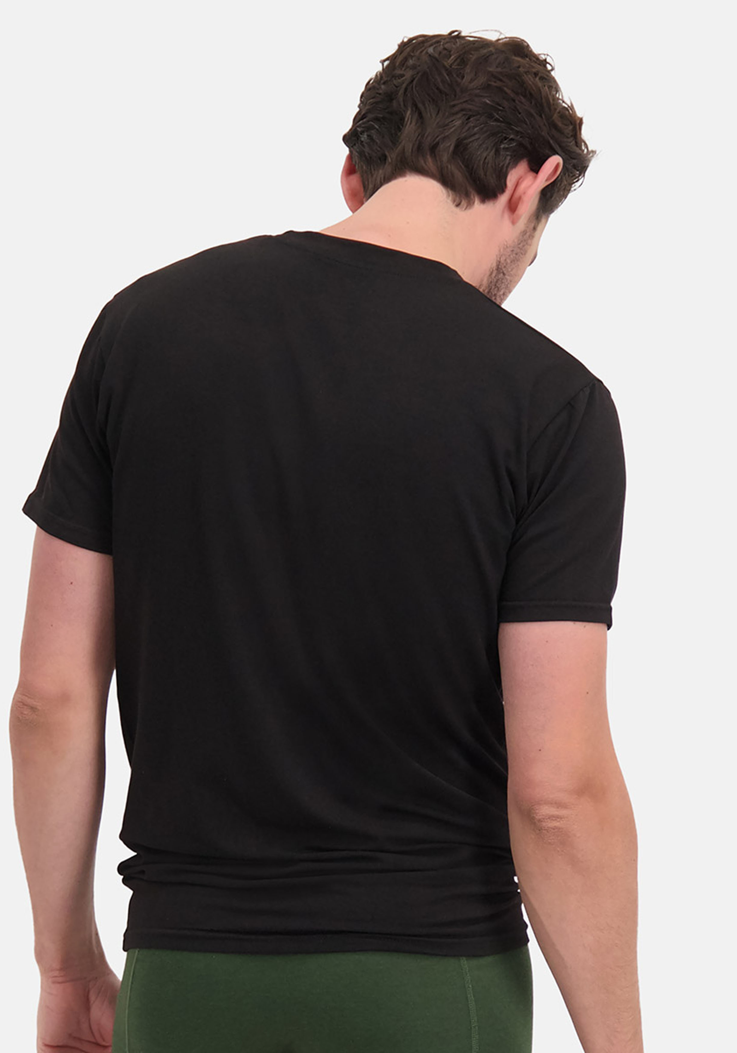 Bamboo Basics Ruben round neck T-shirt (2-pack), heren T-shirt O-hals, zwart