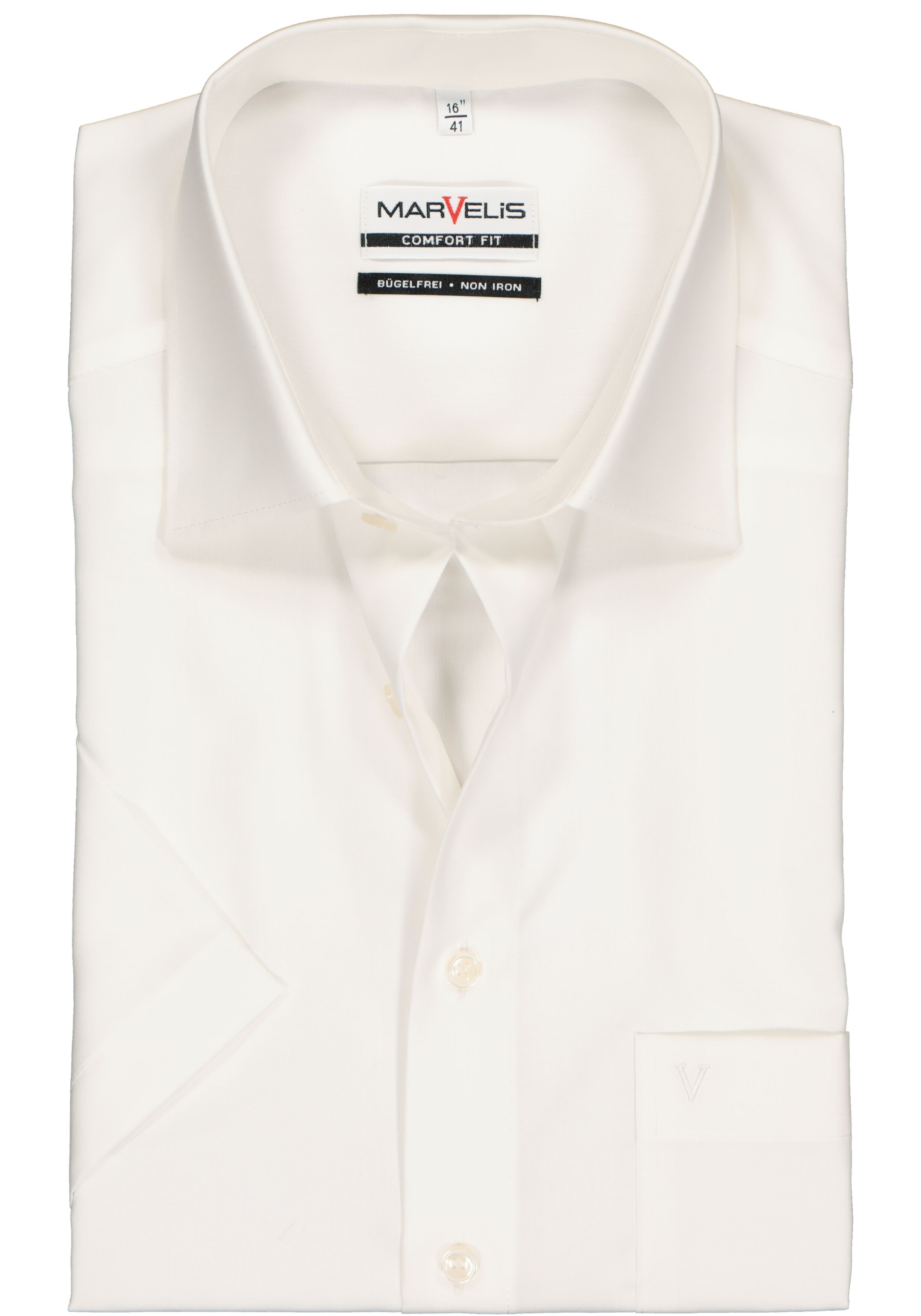 MARVELIS comfort fit overhemd, korte mouw, beige
