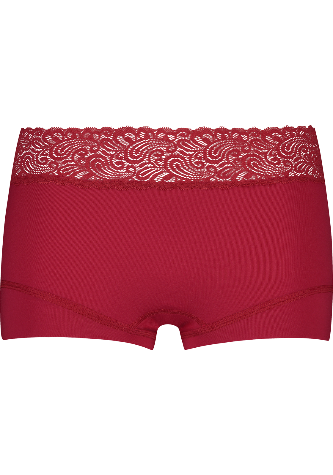 1-8717944097967-rj_dames_short_HR RJ Bodywear Pure Color Kant dames short, donkerrood