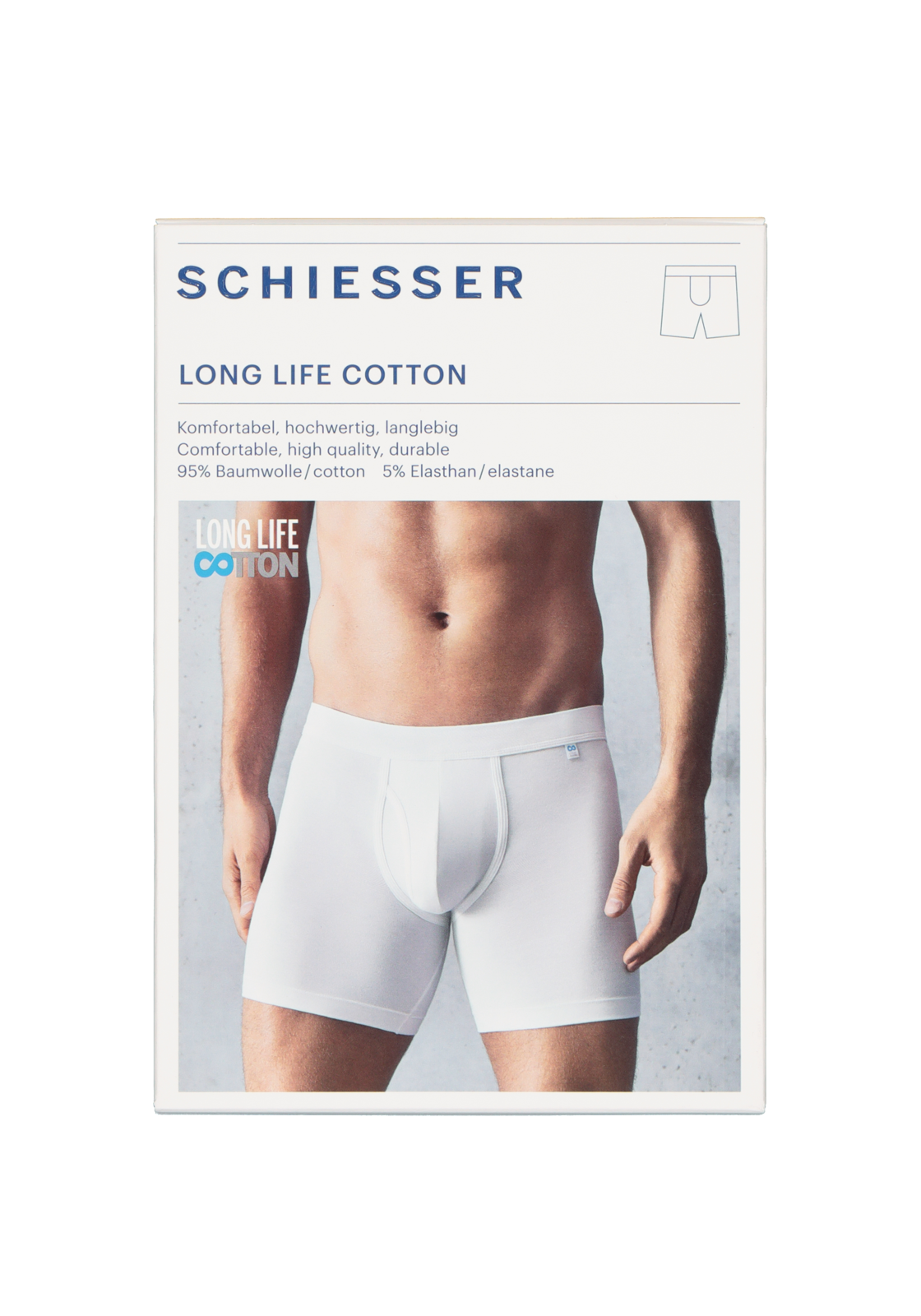 2-4007065631947-schiesser-boxer_HR SCHIESSER Long Life Cotton shorts (1-pack), lang met gulp, zwart