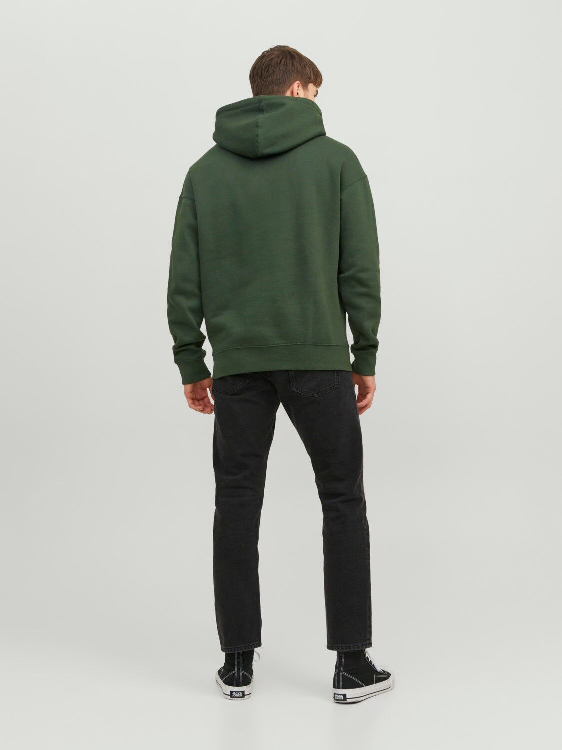 JACK & JONES Star jj sweat hood regular fit, heren hoodie katoenmengsel met capuchon, groen