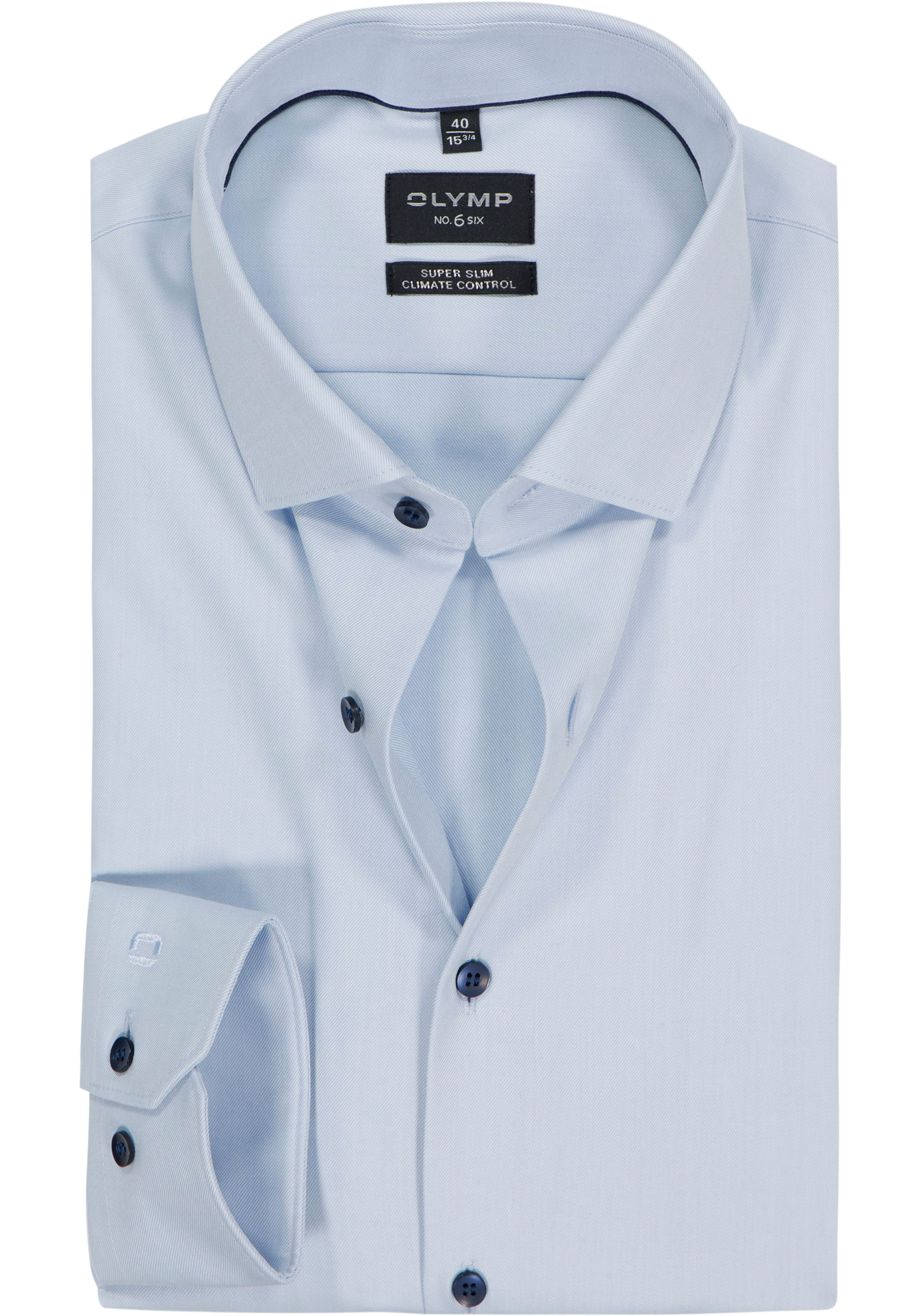 OLYMP 24/7 No. 6 Six super slim fit overhemd, lichtblauw