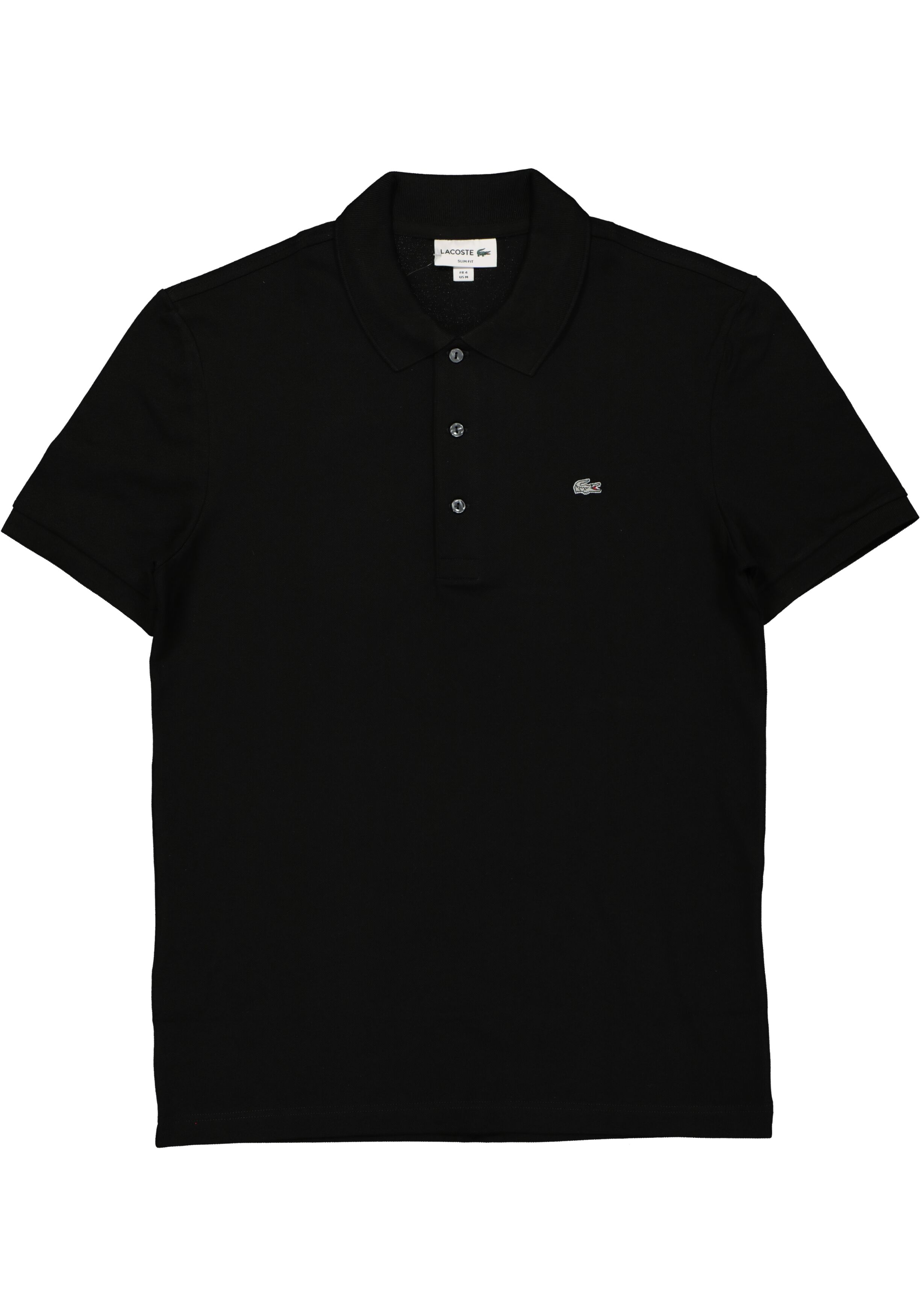 Lacoste stretch slim fit polo, heren polo extra getailleerd, zwart