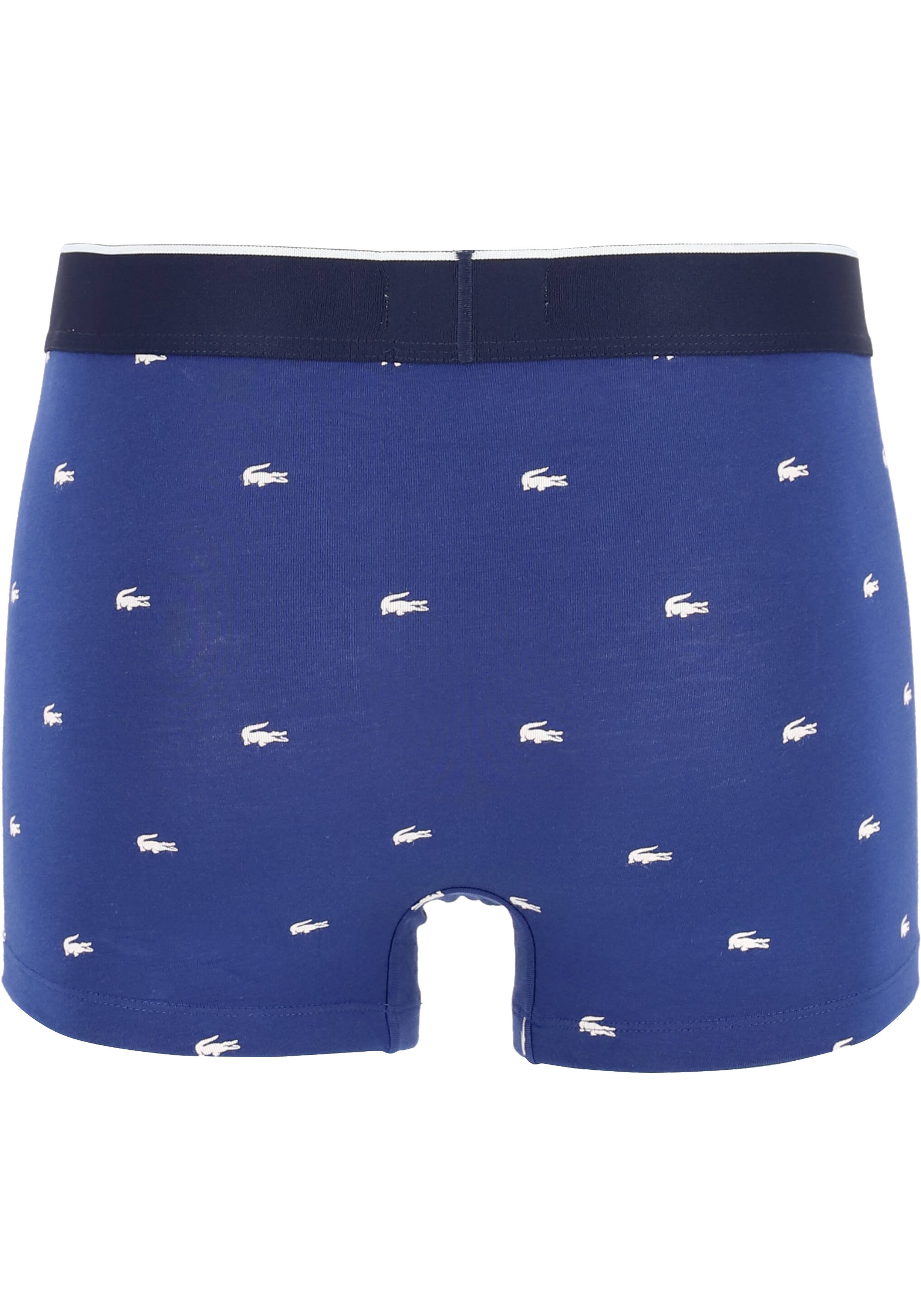 Lacoste Boxer Trunks (3-pack), heren boxers kort, grijs en blauw met logo en uni rood