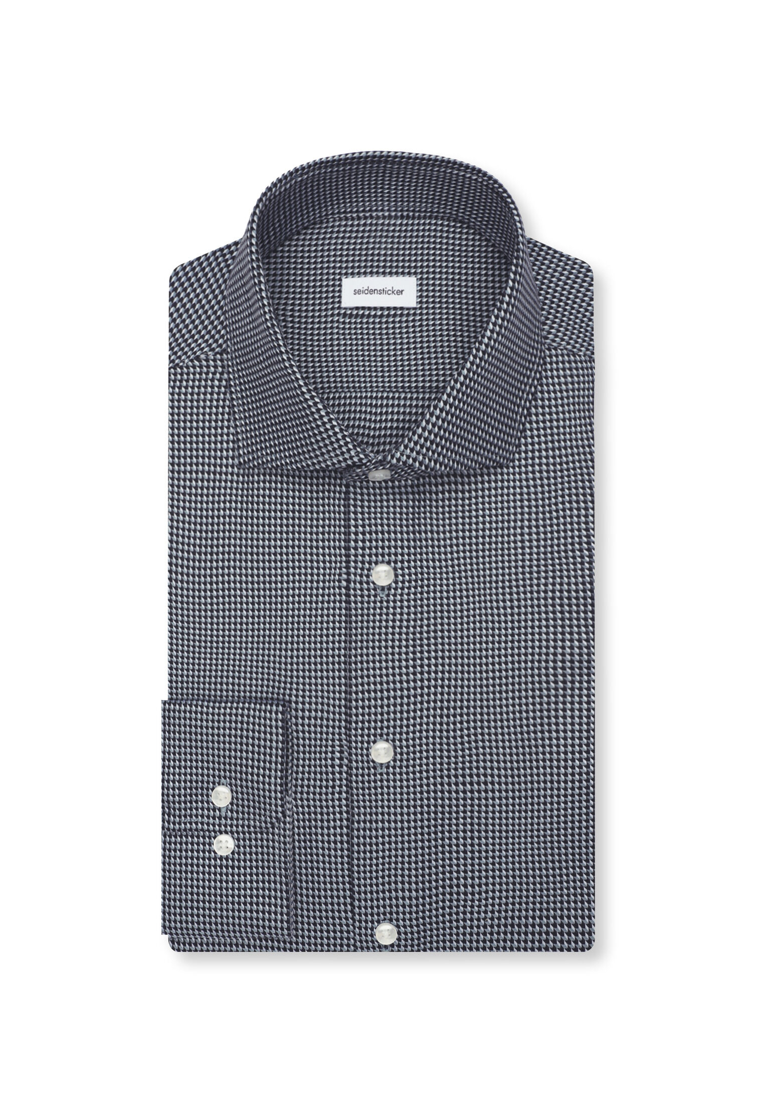 Seidensticker slim fit overhemd, popeline, blauw geruit