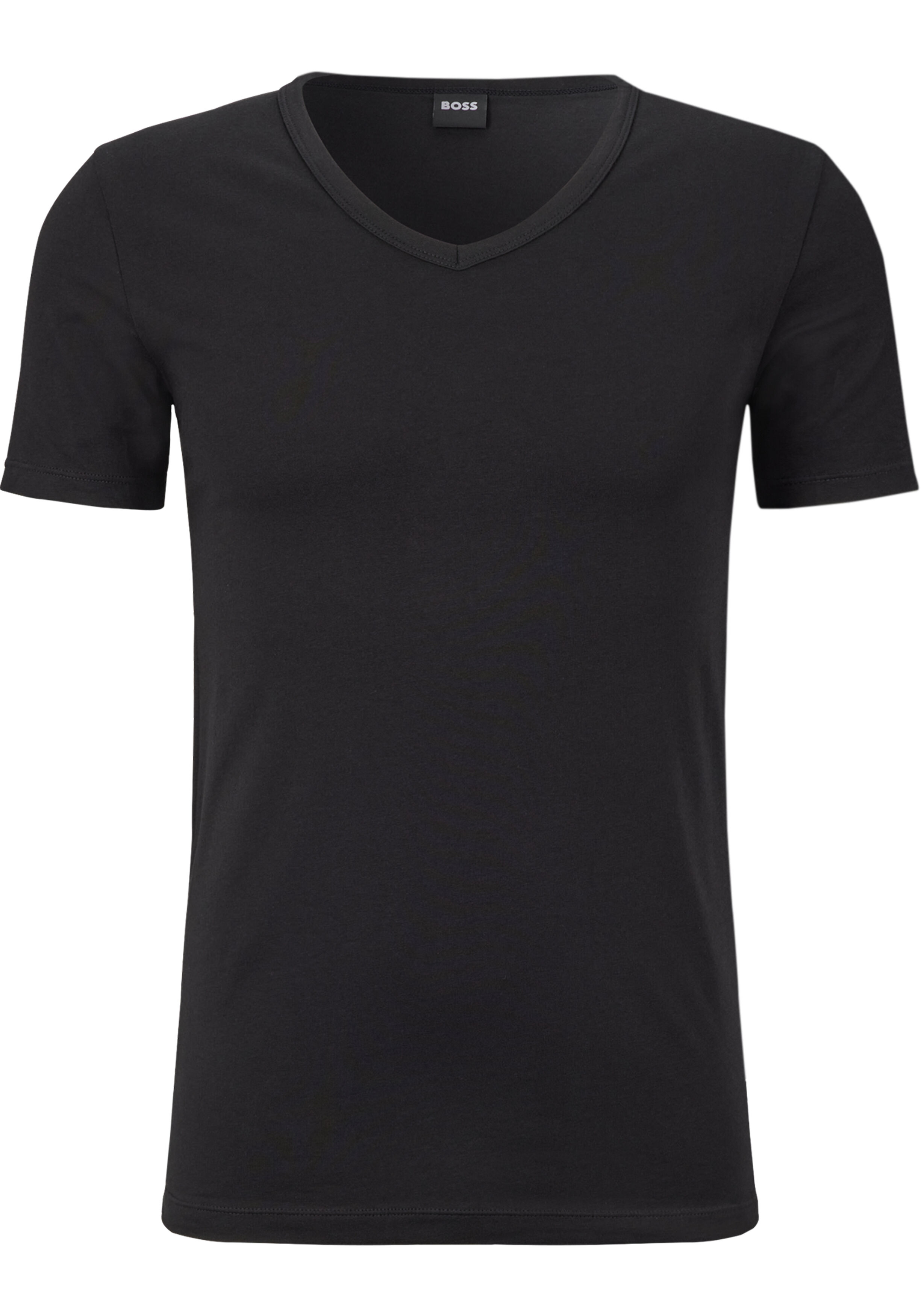 HUGO BOSS Modern stretch T-shirts slim fit (2-pack), heren T-shirts V-hals, zwart