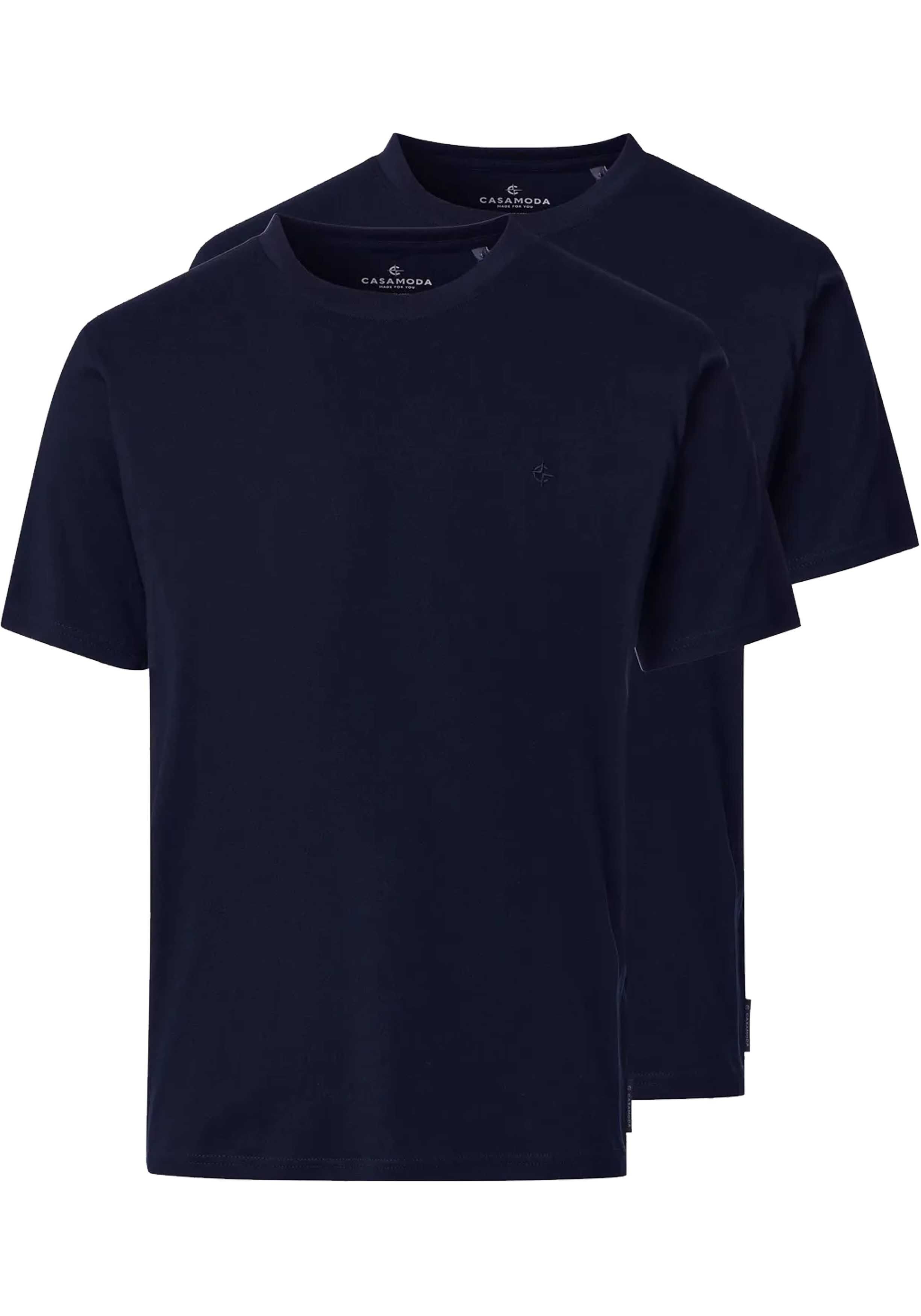 CASA MODA comfort fit heren T-shirt (2-pack), blauw
