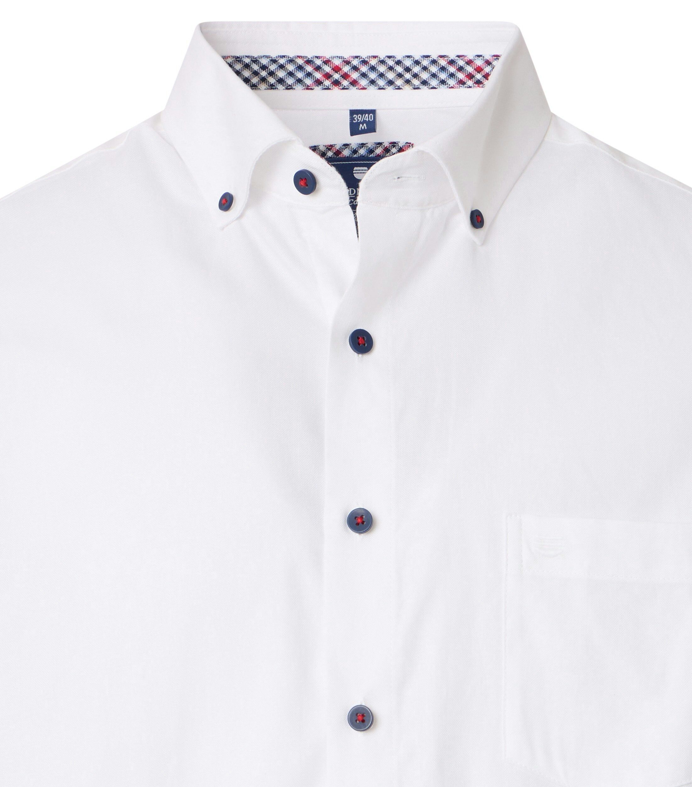Redmond modern fit overhemd, korte mouw, Oxford, wit