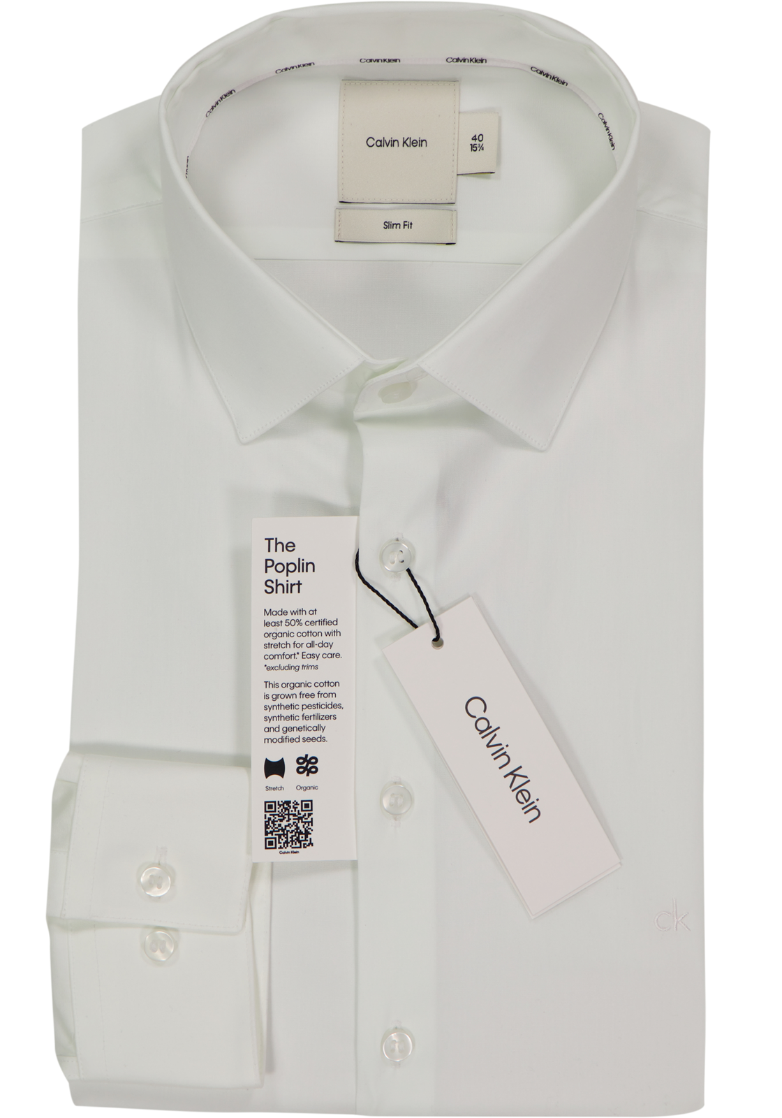 Calvin Klein  slim fit overhemd, popeline, wit Calvin Klein  slim fit overhemd, popeline, wit