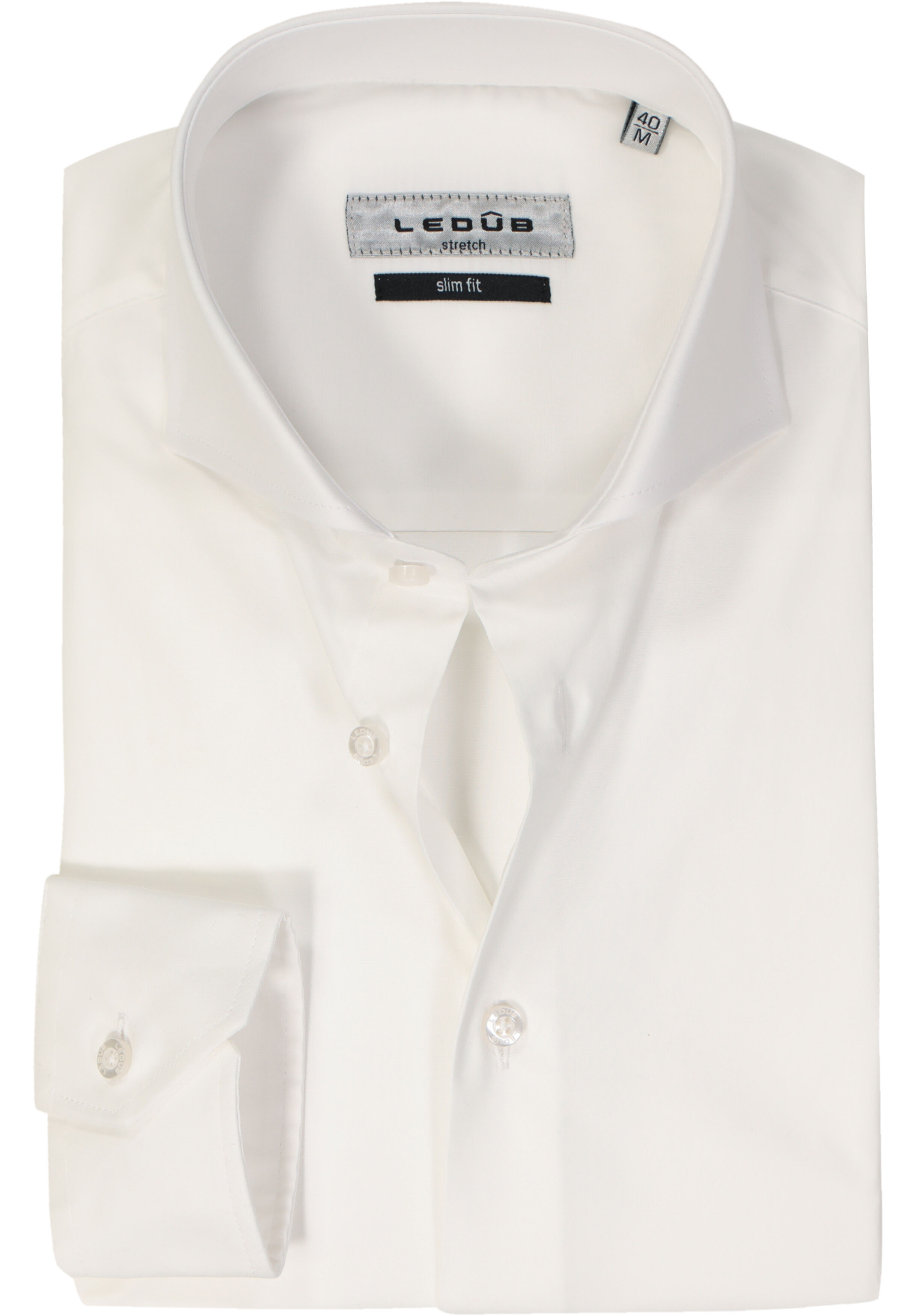 Ledub slim fit overhemd, wit