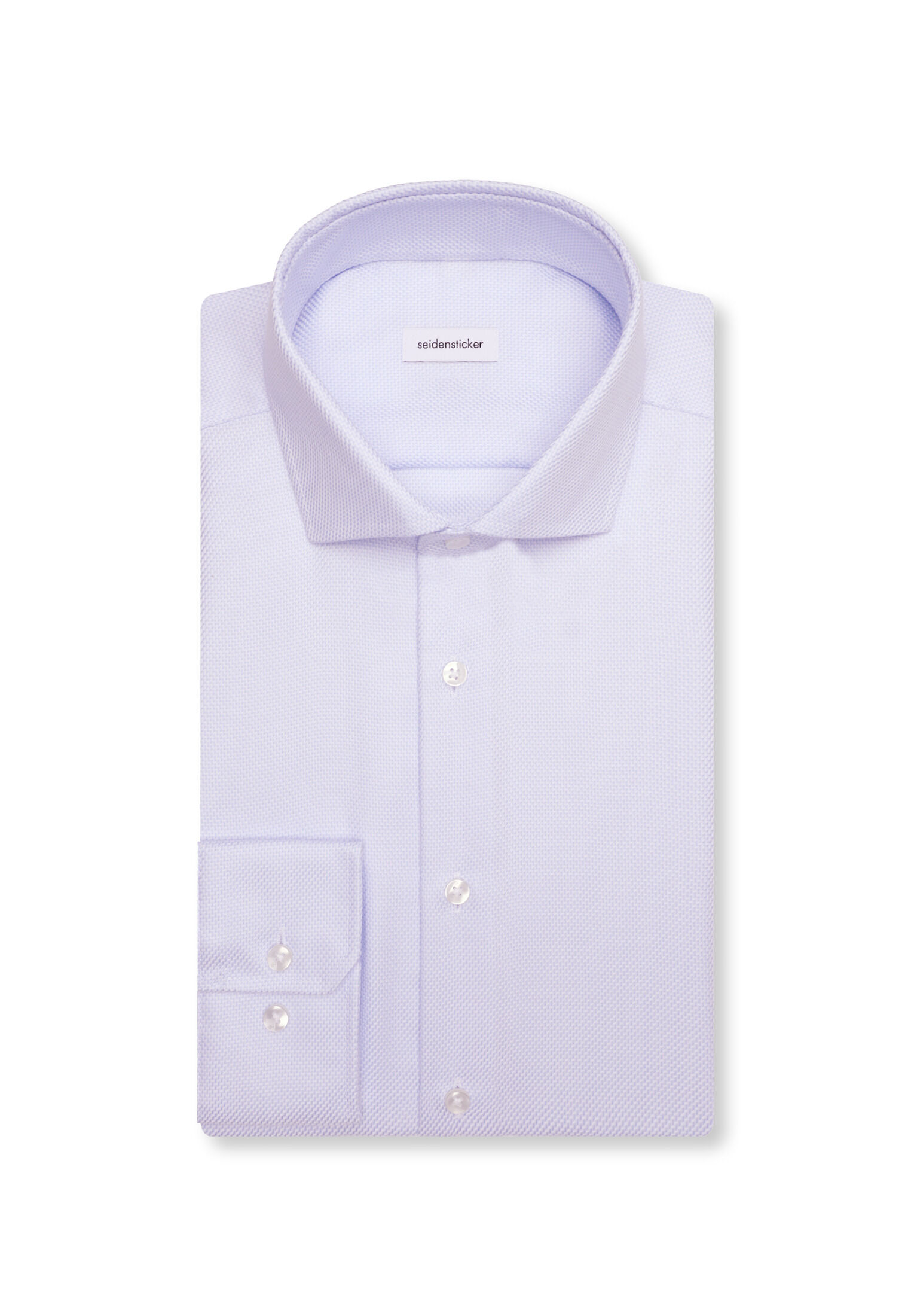 Seidensticker regular fit overhemd, mouwlengte 7, structuur, blauw
