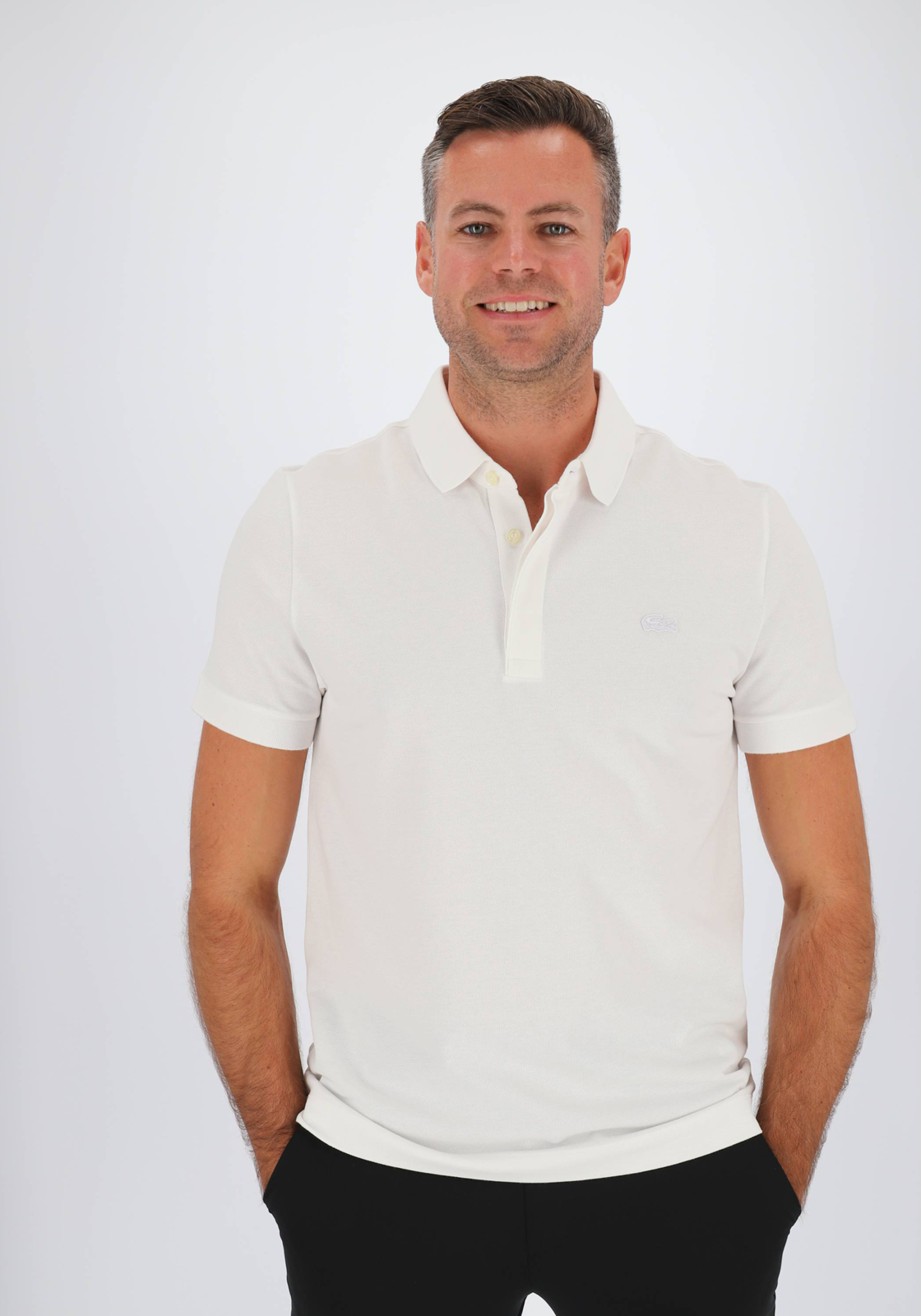 Lacoste Paris Stretch Pique Polo Regular Fit, wit Lacoste Paris Stretch Pique Polo Regular Fit, wit