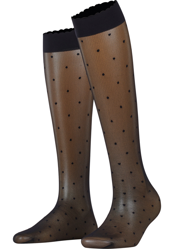 FALKE Dot 15 DEN dames kniekousen, zwart (black) FALKE Dot 15 DEN dames kniekousen, zwart (black)