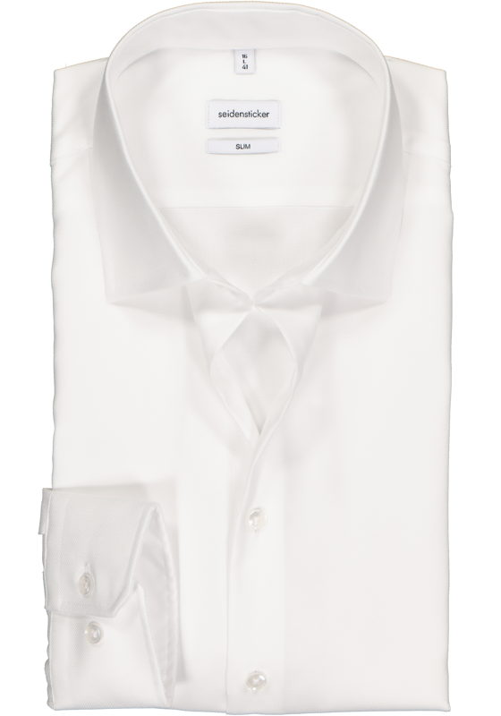 Seidensticker slim fit overhemd, wit structuur Seidensticker slim fit overhemd, wit structuur