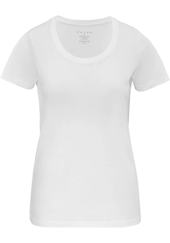 FALKE dames T-shirt Daily Natural, korte mouw, wit (white) FALKE dames T-shirt Daily Natural, korte mouw, wit (white)