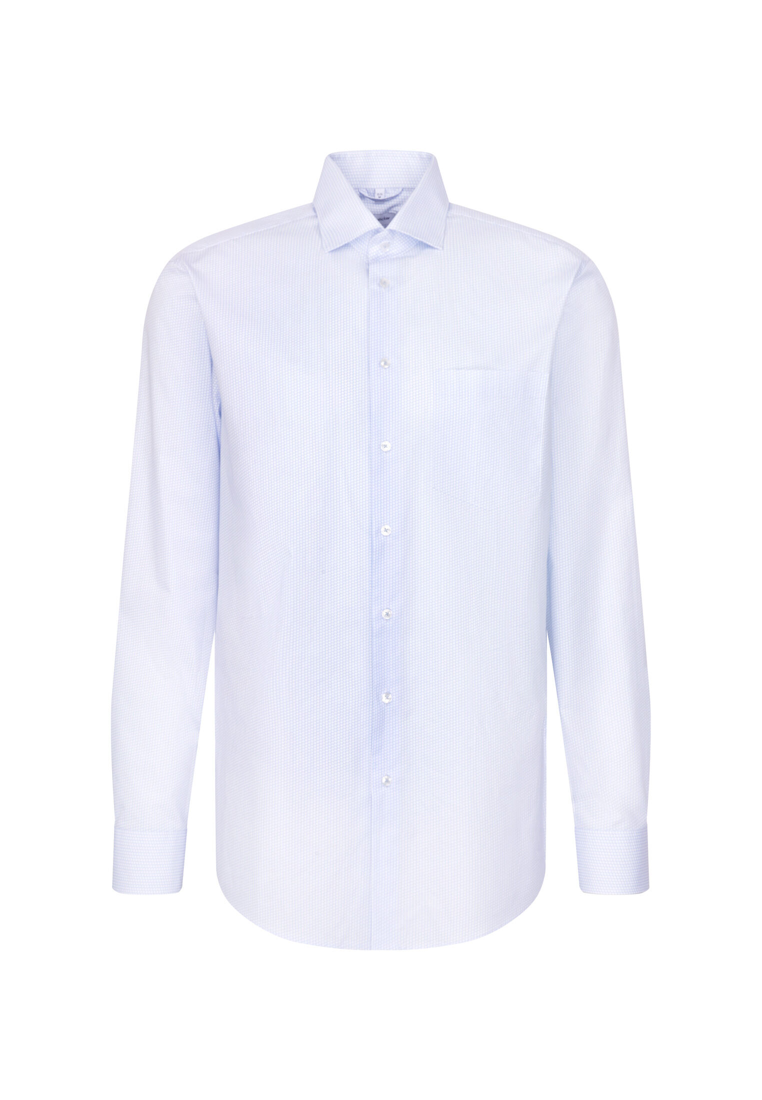 Seidensticker regular fit overhemd, popeline, blauw dessin