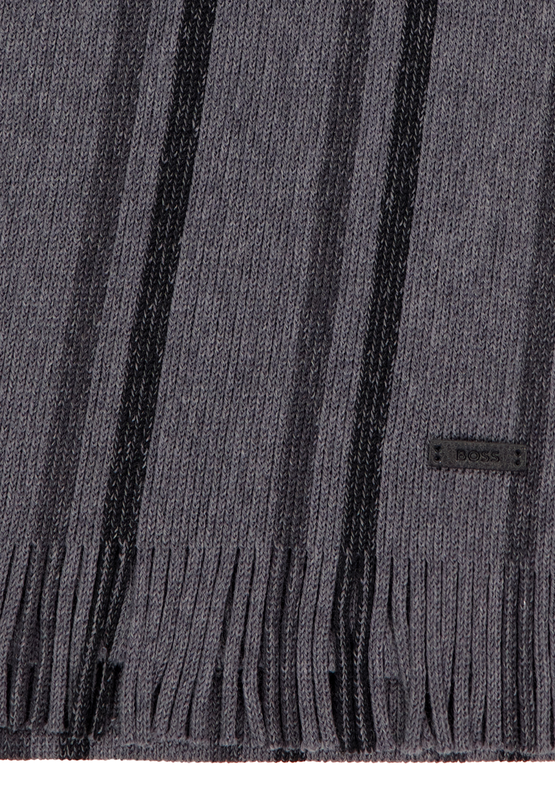 BOSS Alblas sjaal wol, heren sjaal gebreid, middengrijs BOSS Alblas sjaal wol, heren sjaal gebreid, middengrijs