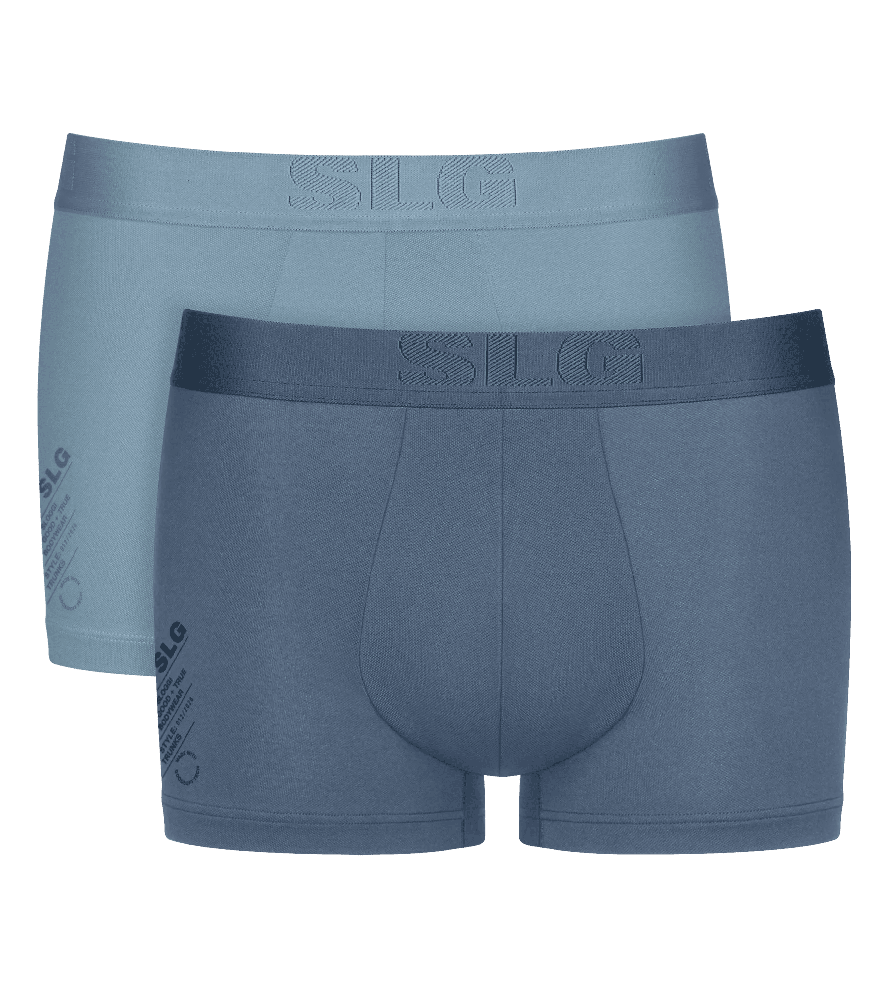 Sloggi Men SLG Base Soft Trunk, heren boxershorts korte pijp (2-pack), licht- en middenblauw