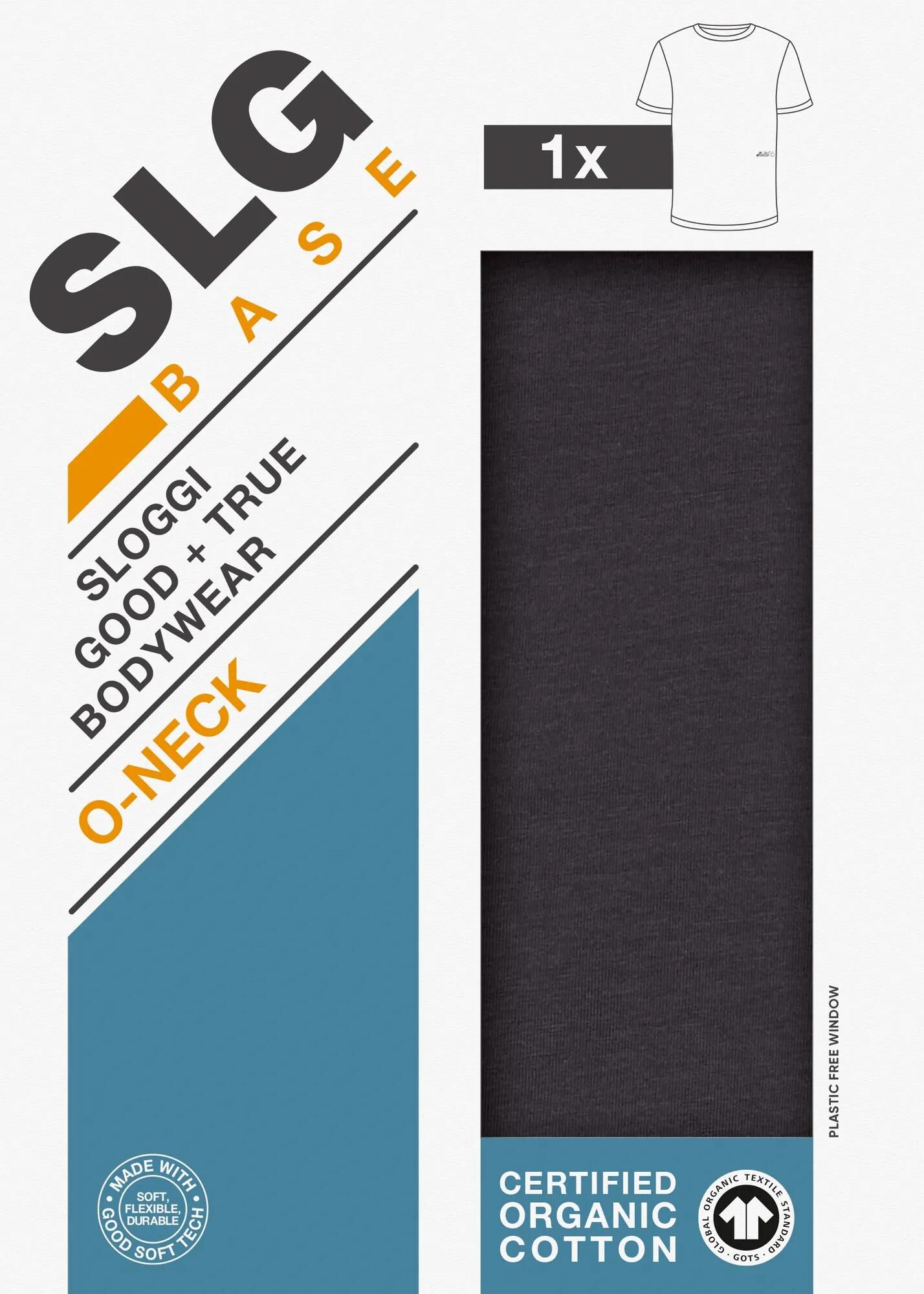 Sloggi Men SLG Base O-Neck, heren T-shirt met een O-hals (1-pack), donkergrijs
