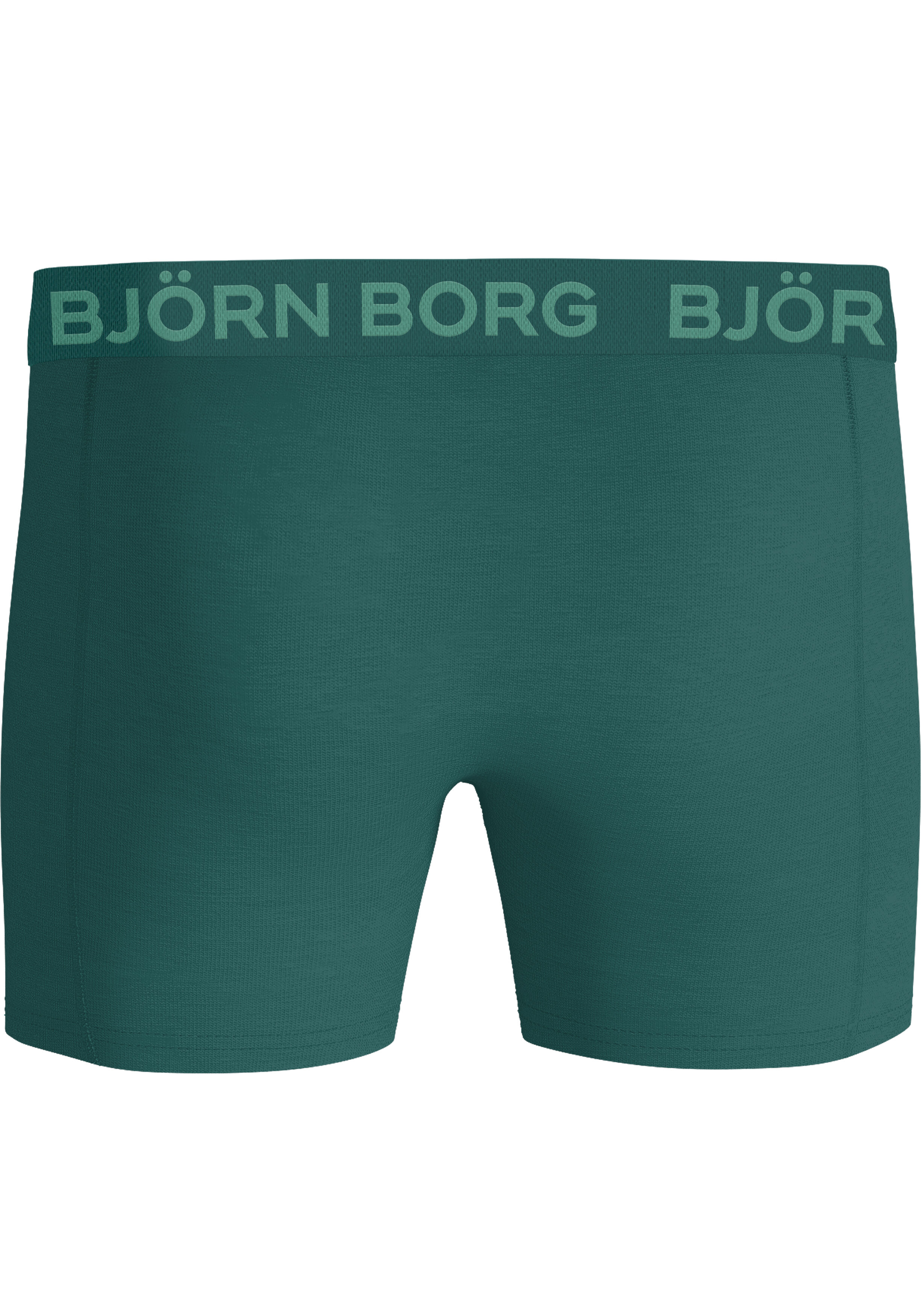 Bjorn Borg Cotton Stretch boxers, heren boxers normale lengte (3-pack), middengroen, groen met wit dessin en donkergroen