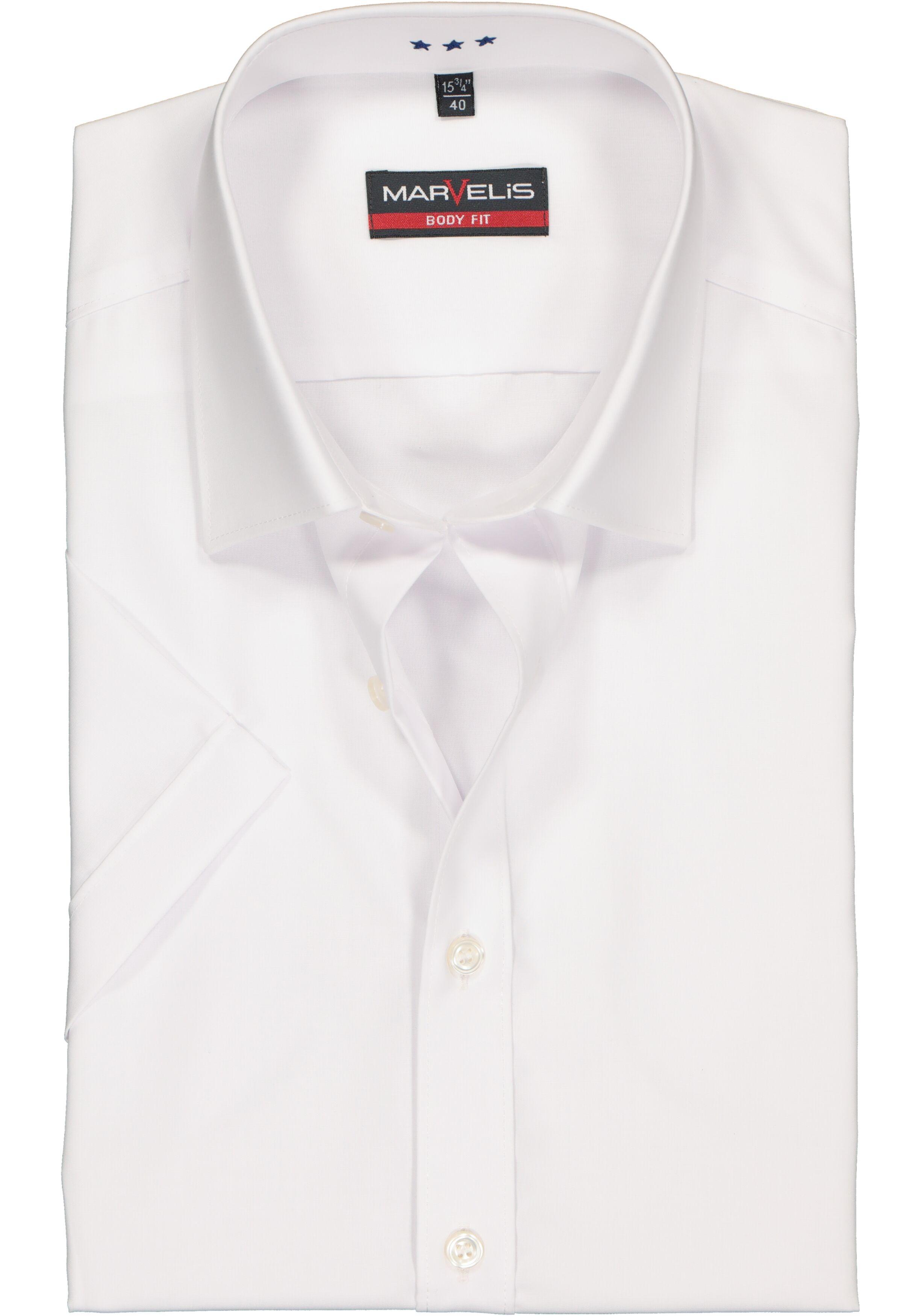 MARVELIS body fit overhemd, korte mouwen, wit 