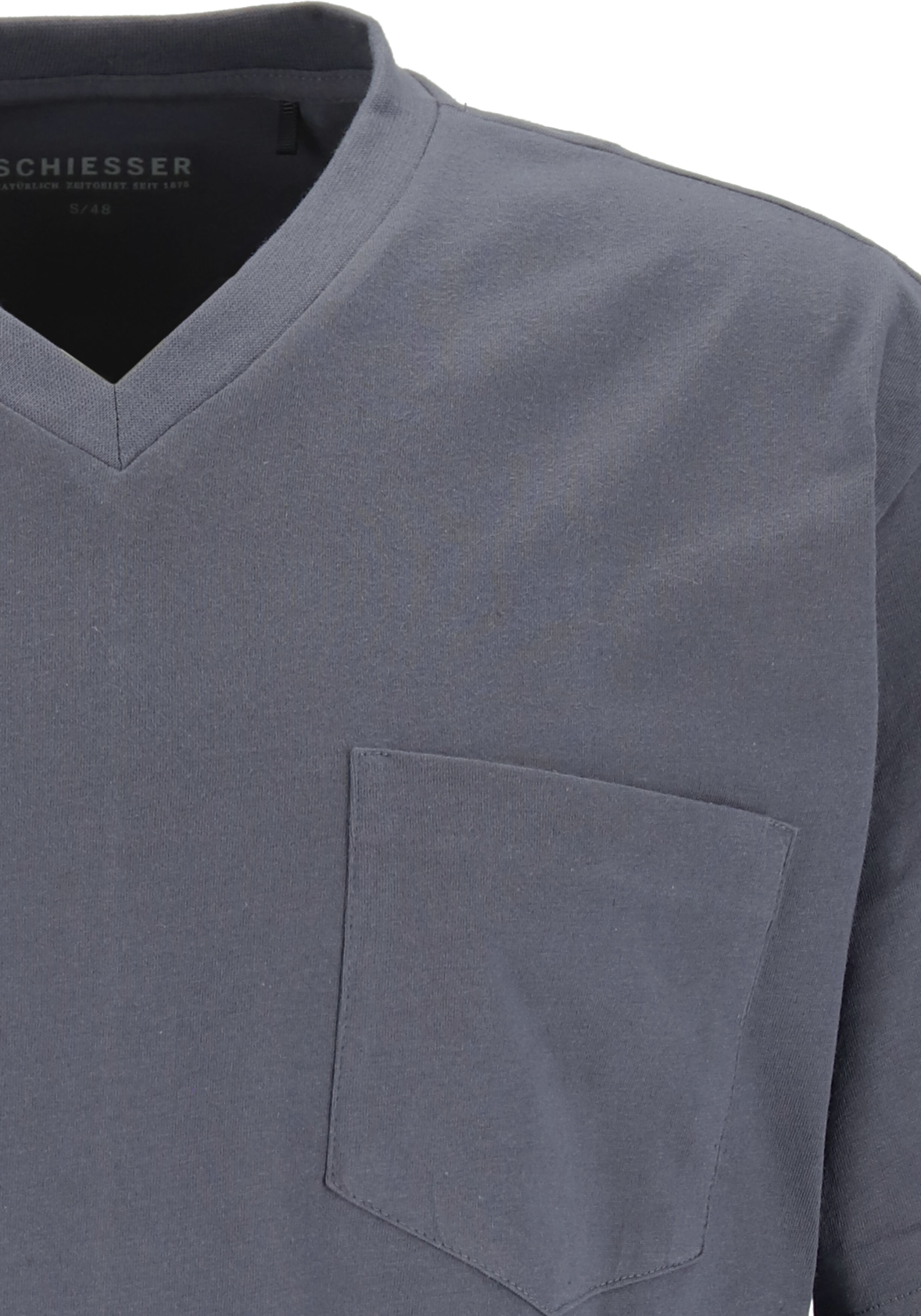 SCHIESSER heren shortama, antraciet met geruite broek